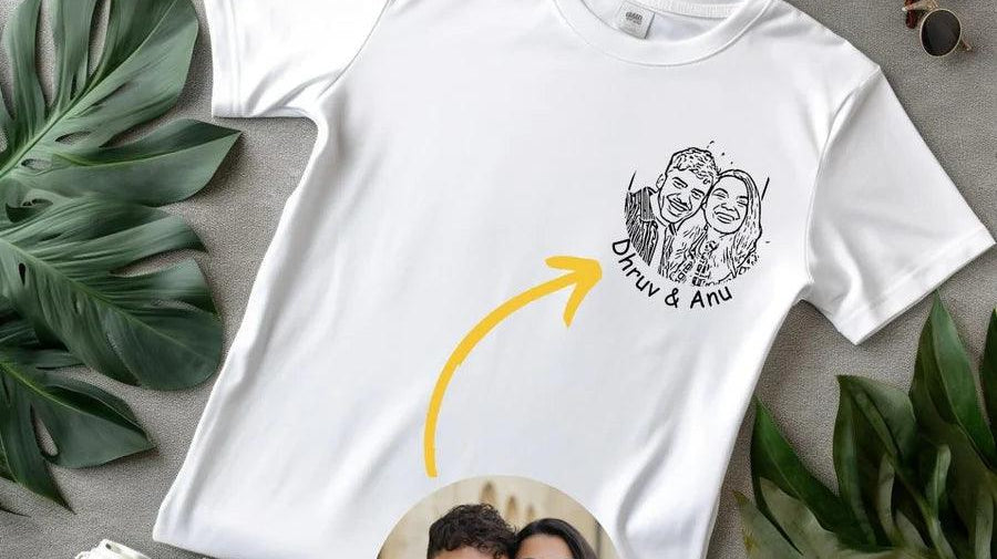 Express Your Love with Unique Couple Photo Art T-Shirts - Perfect for Valentine's Day and Anniversaries! - Young Trendz