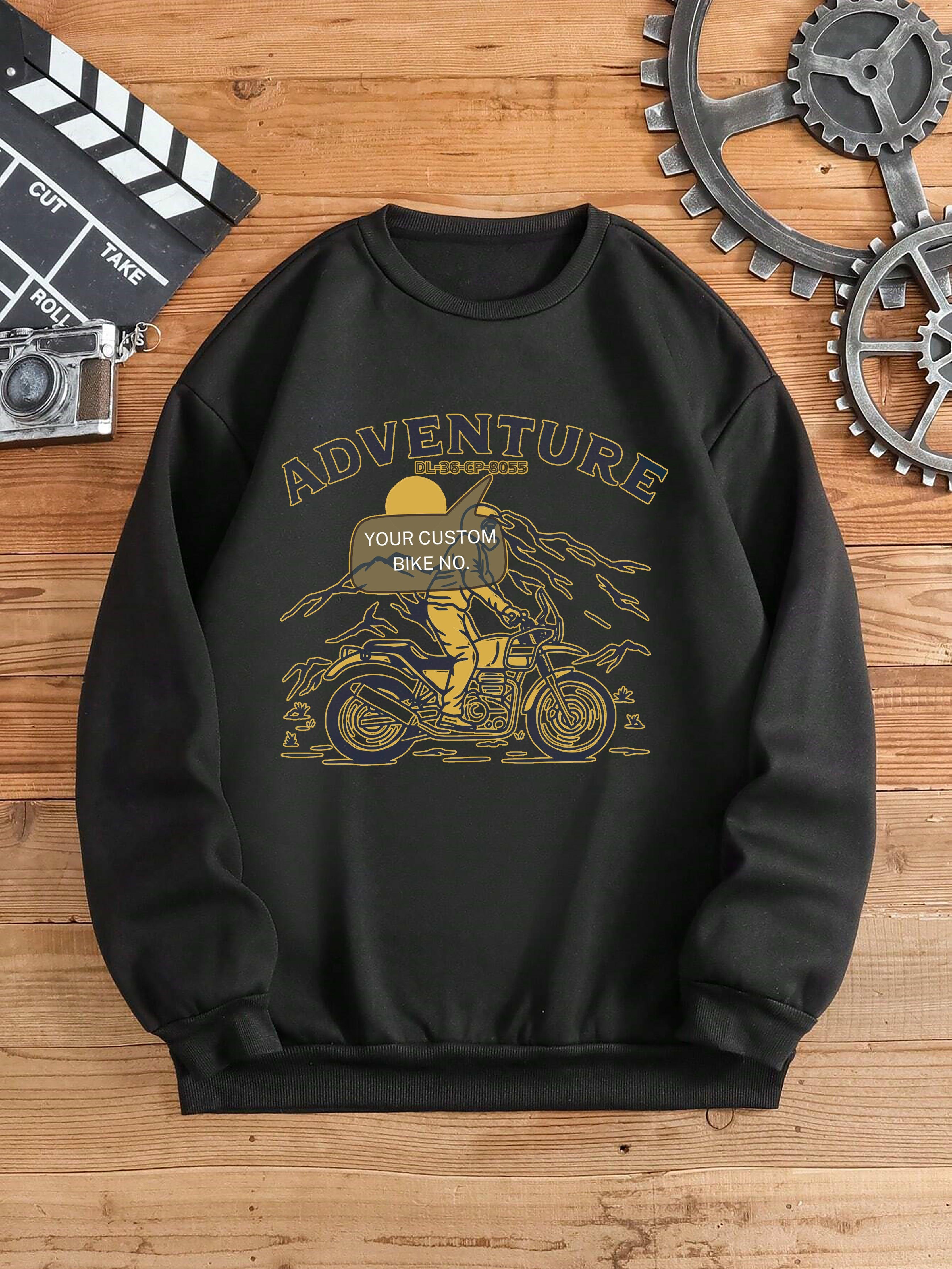 Rider's Pride: High-Quality Biker Unisex Sweatshirts with Custom Number Plate - Young Trendz