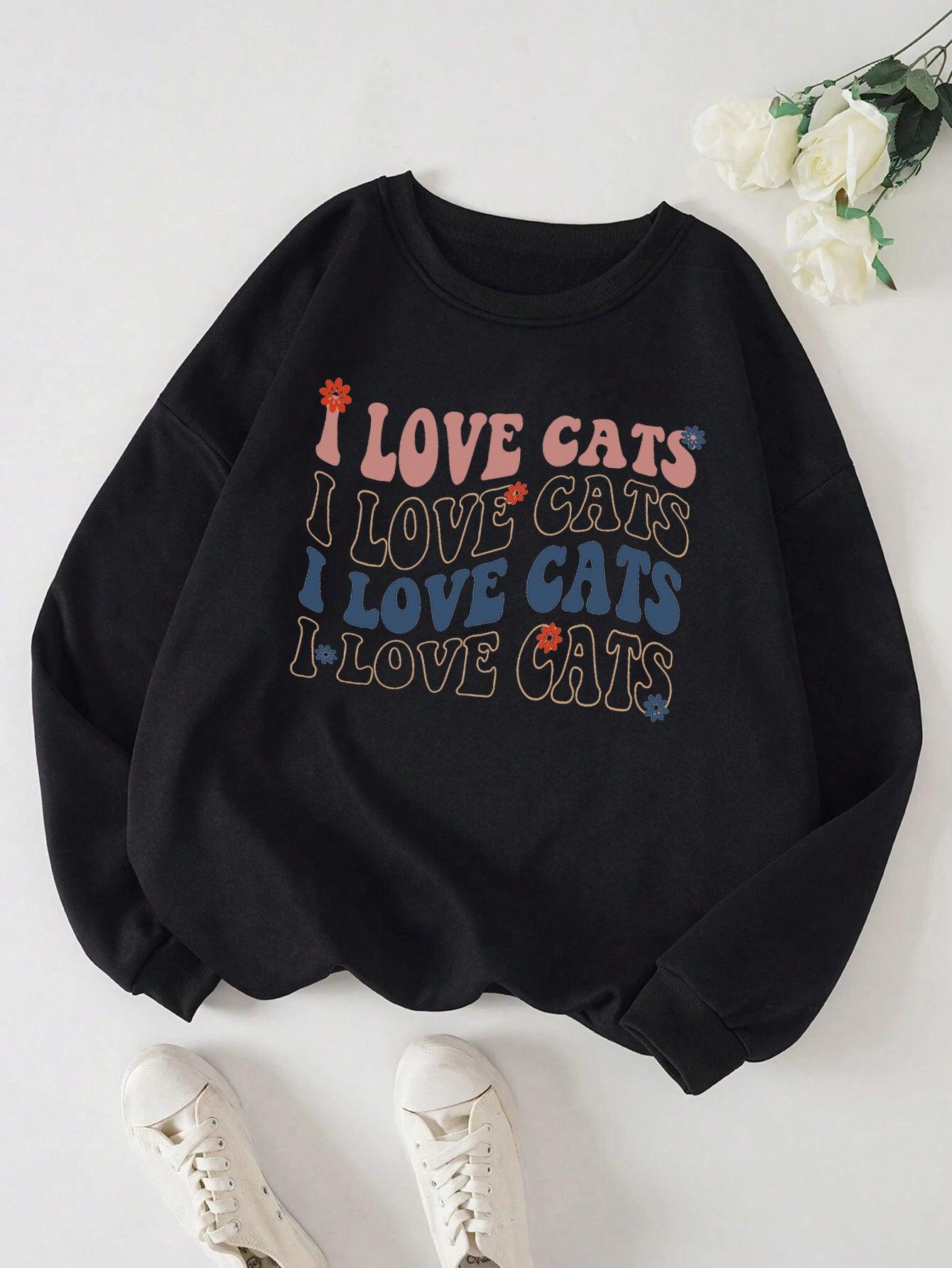 Pawsitively Adorable: Cat Lovers' Printed Unisex Sweatshirt โ Cozy Up in Feline Fashion! - Young Trendz