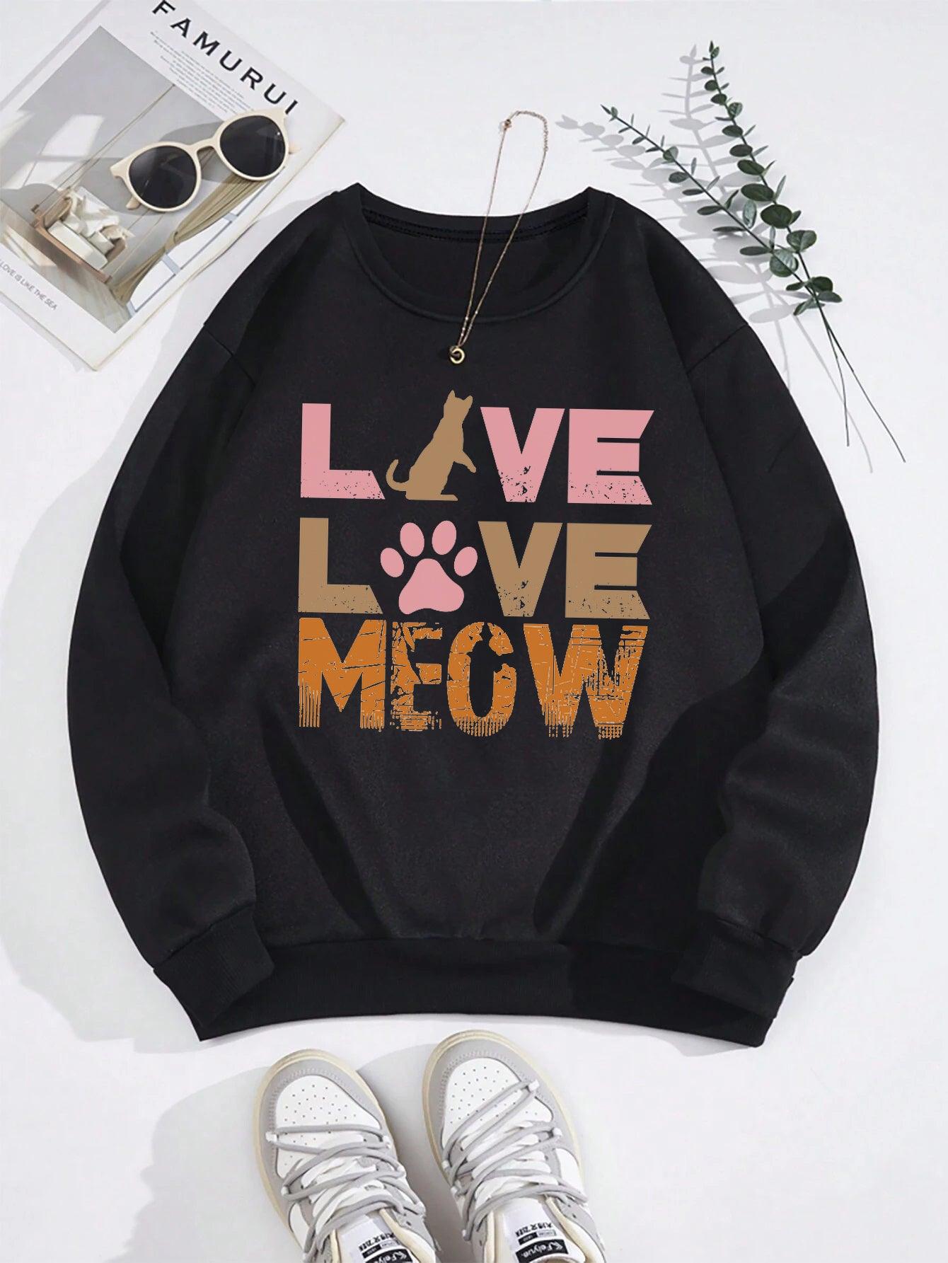 Pawsitively Adorable: Cat Lovers' Printed Unisex Sweatshirt โ Cozy Up in Feline Fashion! - Young Trendz
