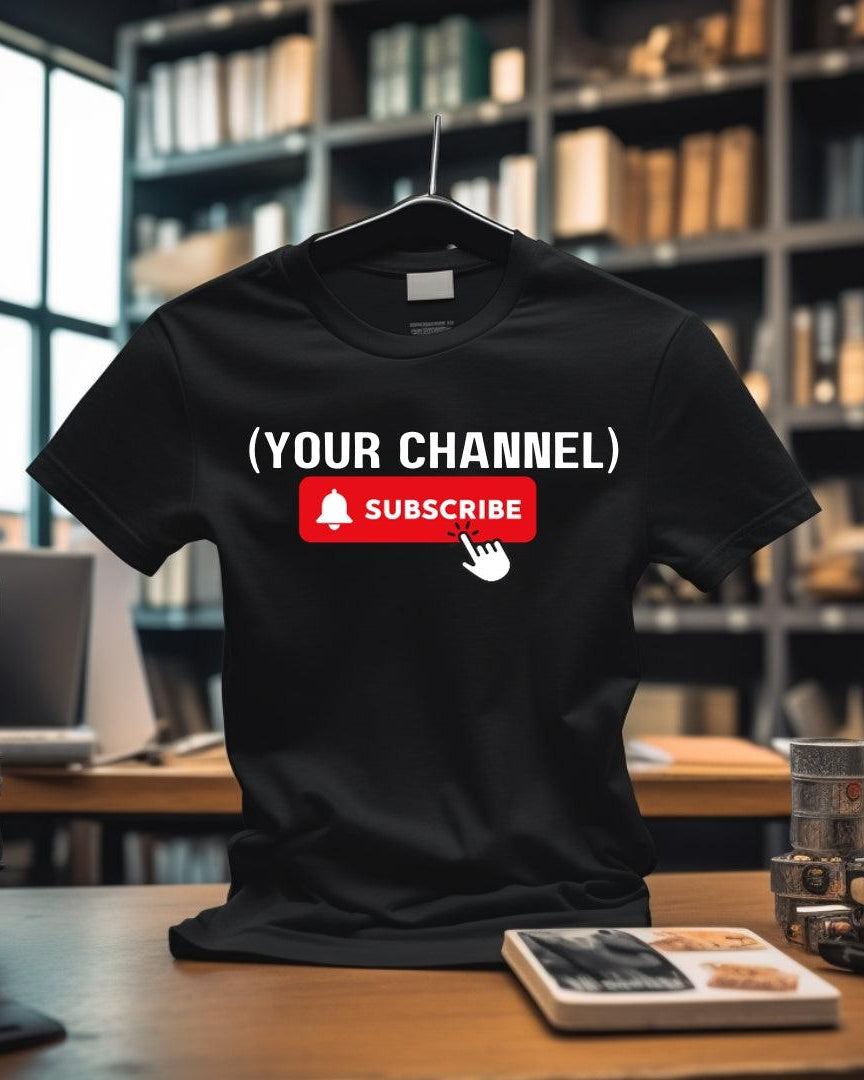 Custom 'Subscribe' T-Shirt with Your YouTube Channel Name - Young Trendz