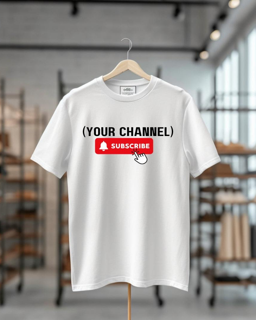 Custom 'Subscribe' T-Shirt with Your YouTube Channel Name - Young Trendz