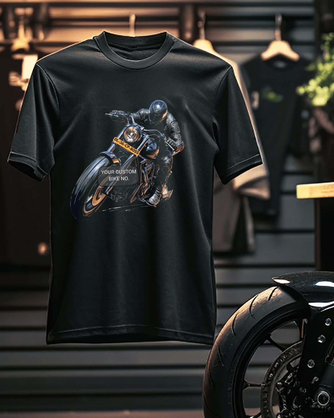Rider's Pride: High-Quality Biker T-Shirts with Custom Number Plate - Young Trendz