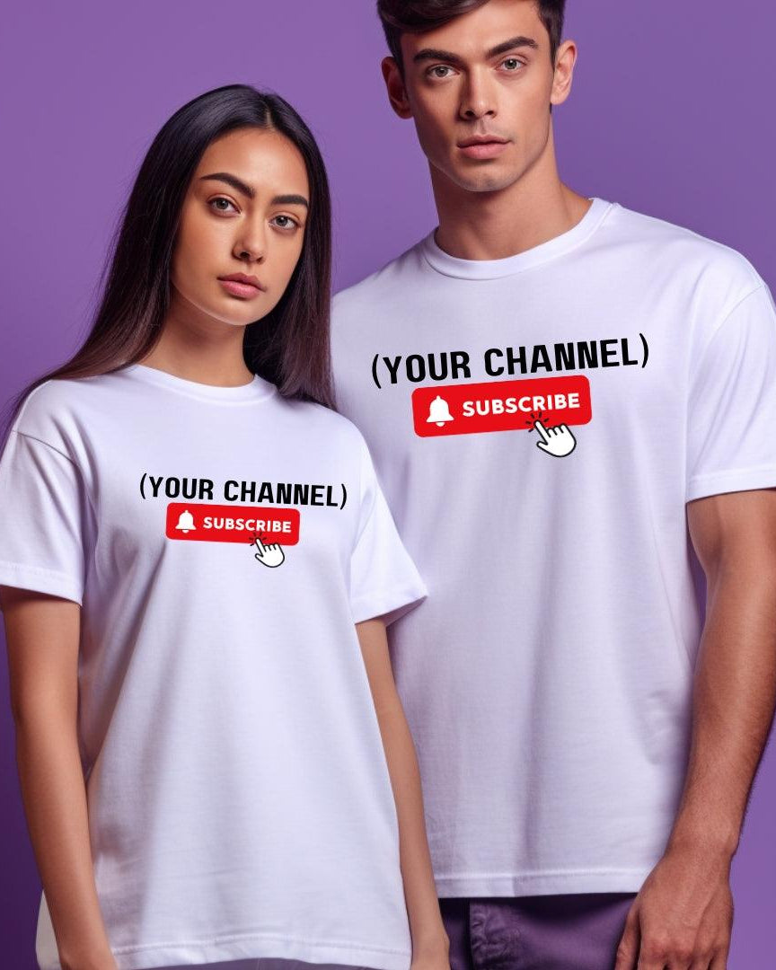 Custom 'Subscribe' T-Shirt with Your YouTube Channel Name - Young Trendz