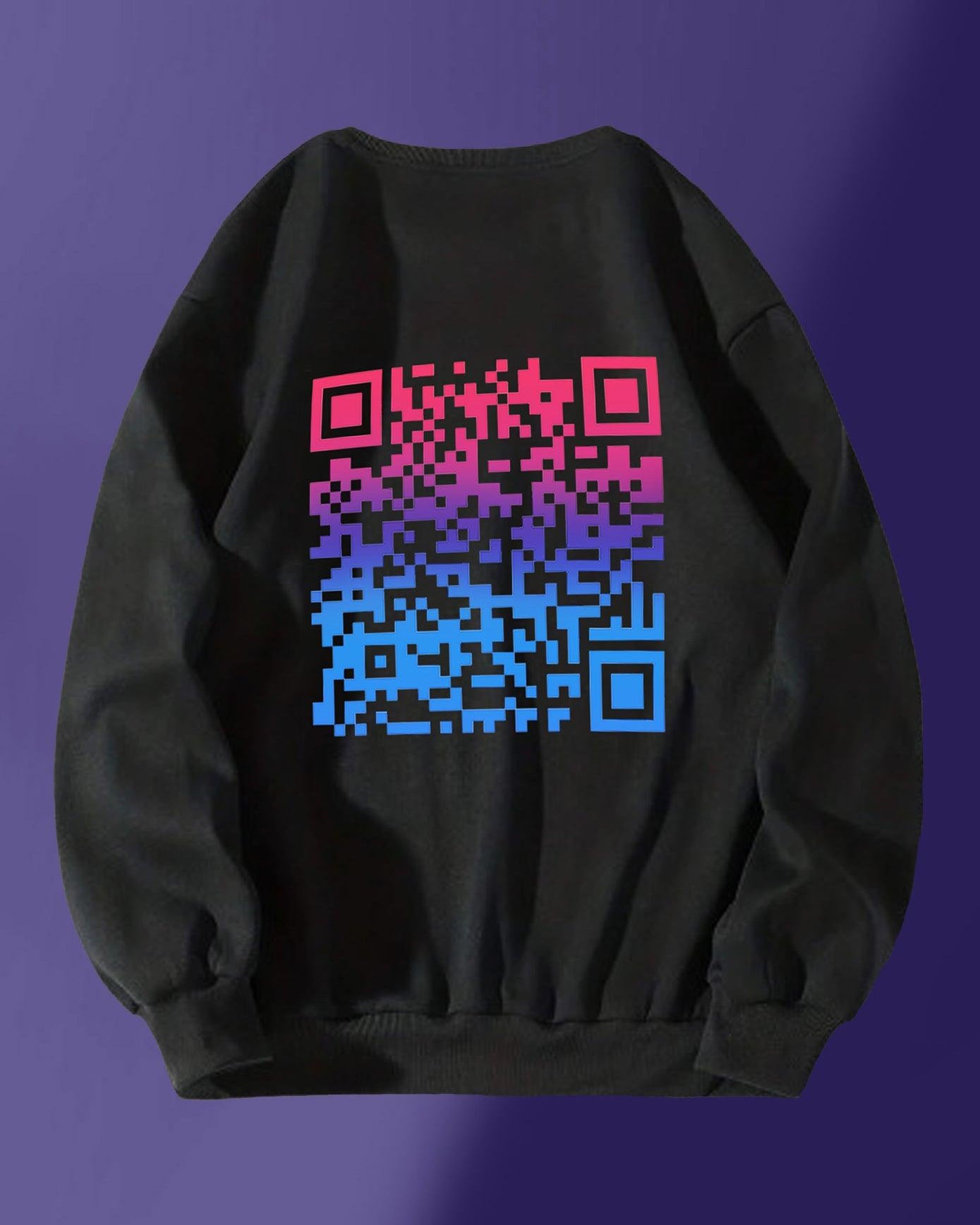 Custom OR-CODE OverSized T-Shirt & Swatshirt - Personalized QR Code Tees & Sweatshirt - Young Trendz