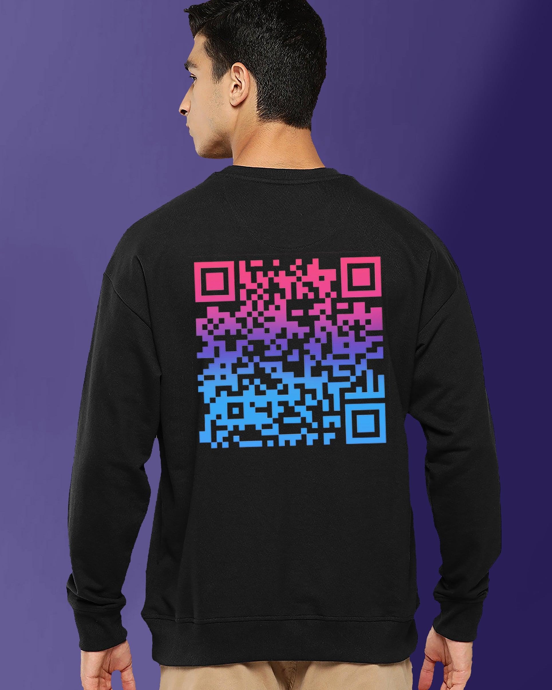 Custom OR-CODE OverSized T-Shirt & Swatshirt - Personalized QR Code Tees & Sweatshirt - Young Trendz