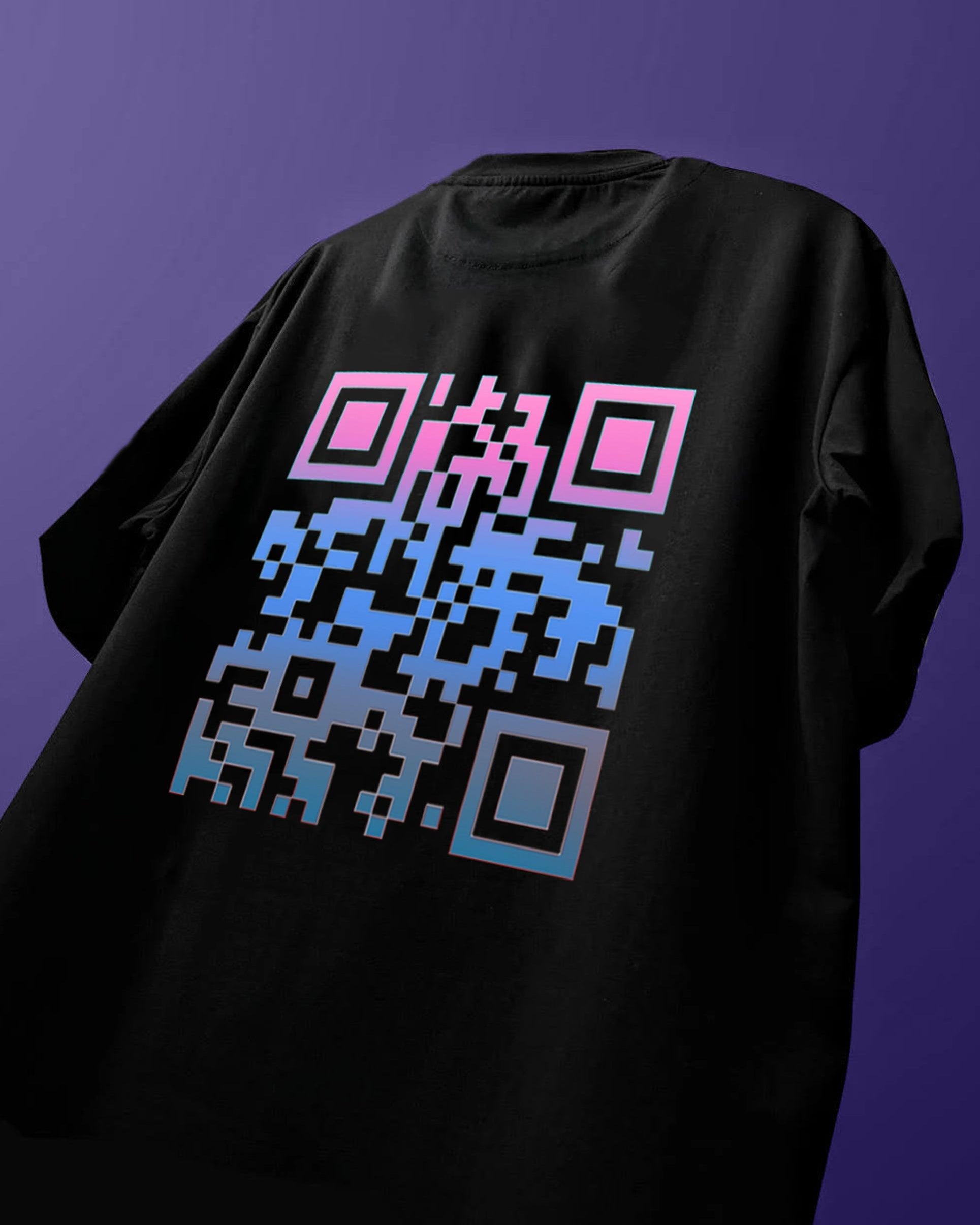 Custom OR-CODE OverSized T-Shirt & Swatshirt - Personalized QR Code Tees & Sweatshirt - Young Trendz