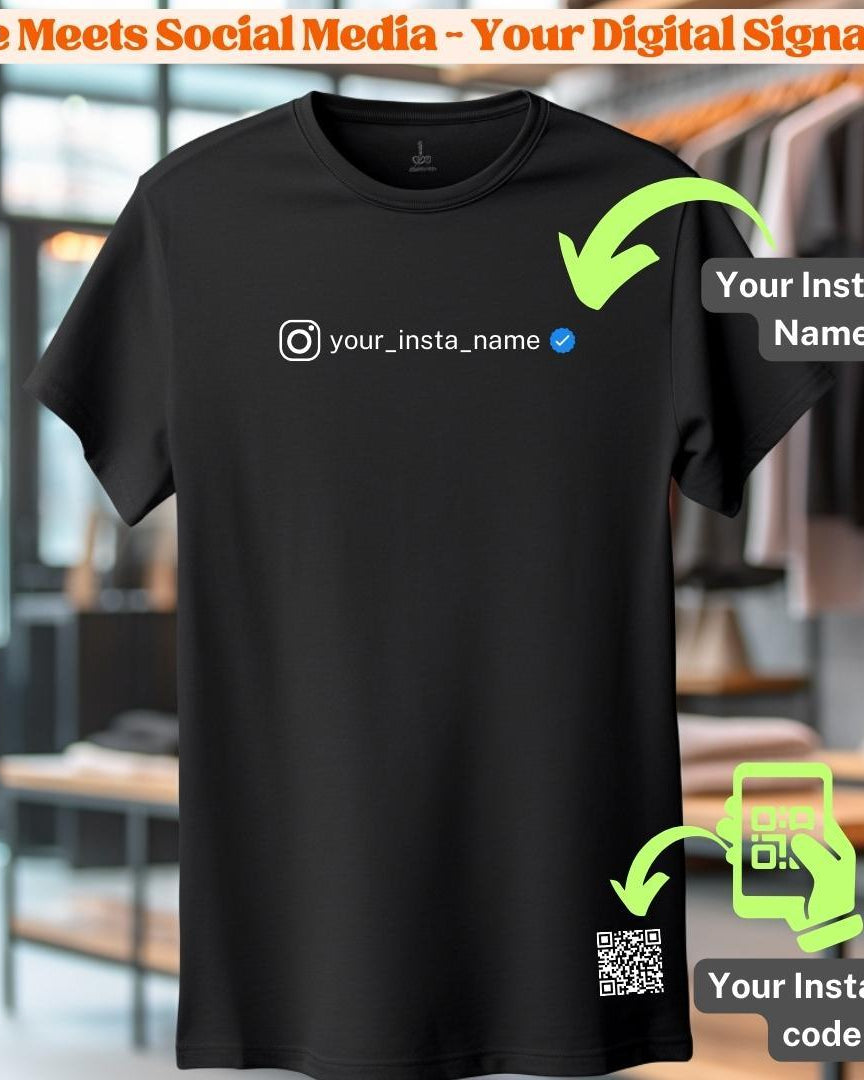 Custom Instagram T-Shirt - Personalized QR Code Tees - Young Trendz