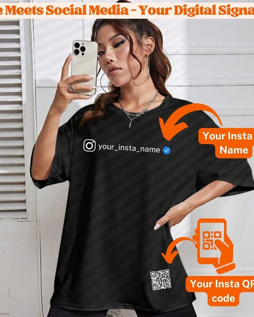 Custom Instagram T-Shirt - Personalized QR Code Tees - Young Trendz