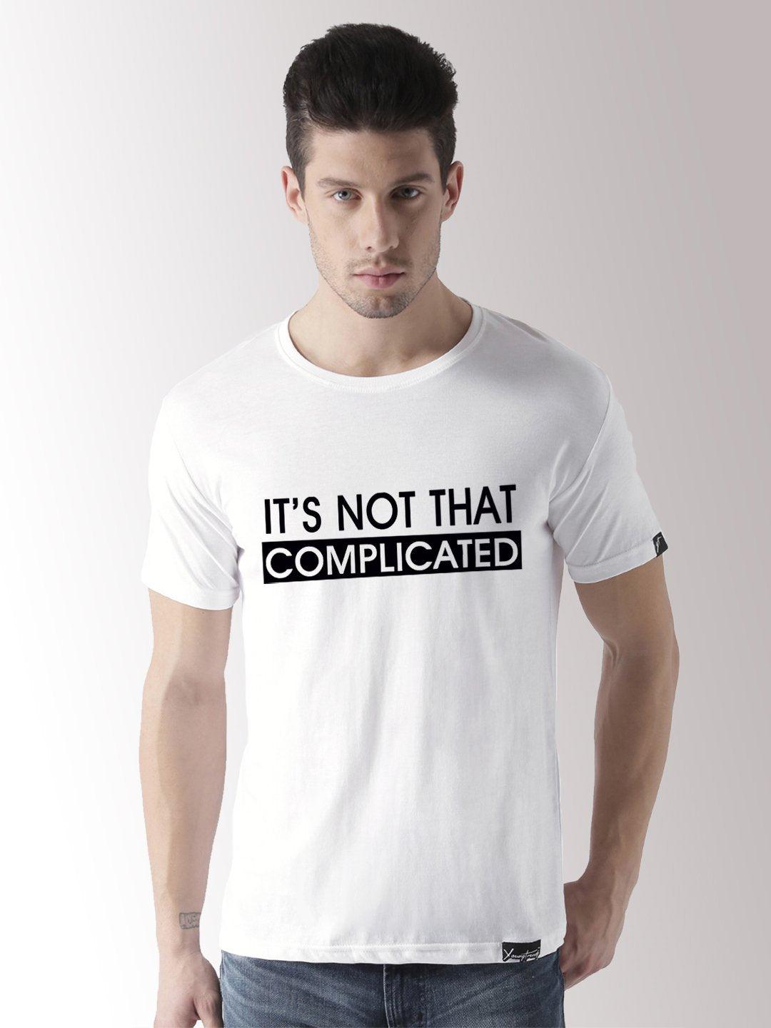 Half Sleeve Complicated Printed White Color Tshirts - Young Trendz