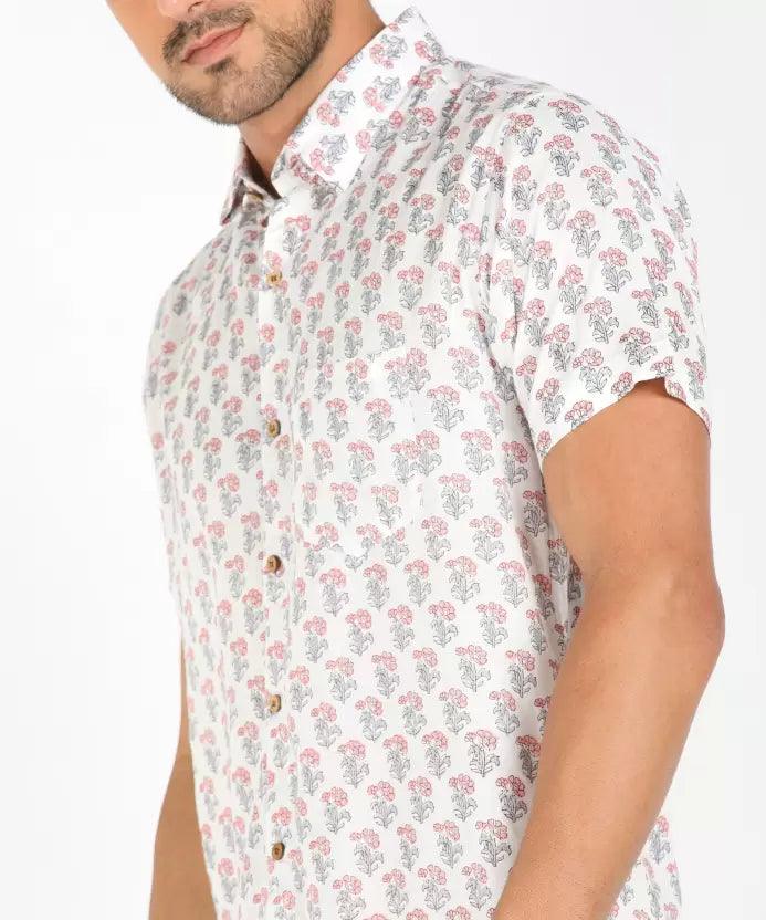 Mens Half Sleeve Casual Printed Shirt - Young Trendz
