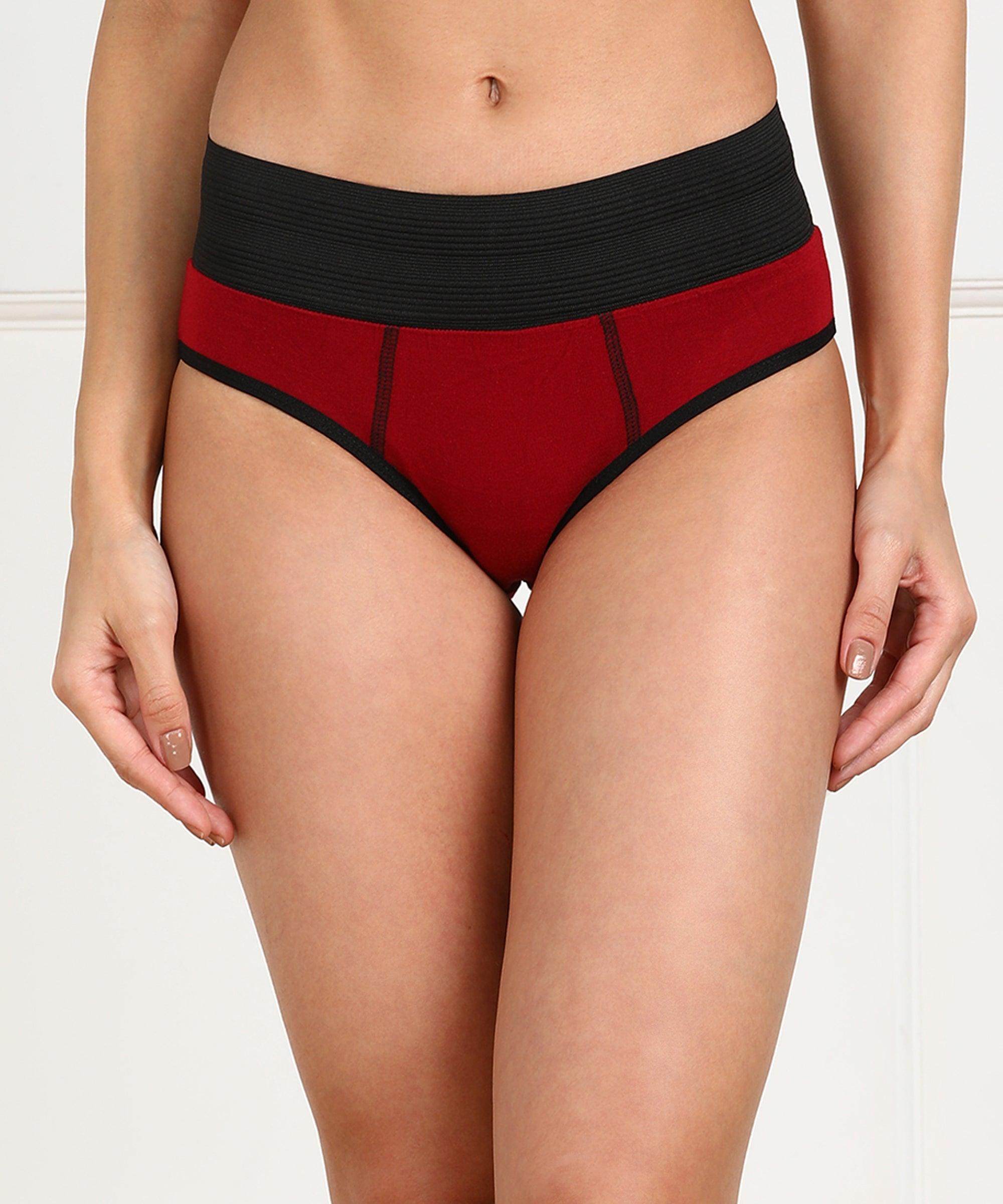 Young Trendz Women High Waist Hipster Maroon Panty - Organic Cotton - Young Trendz