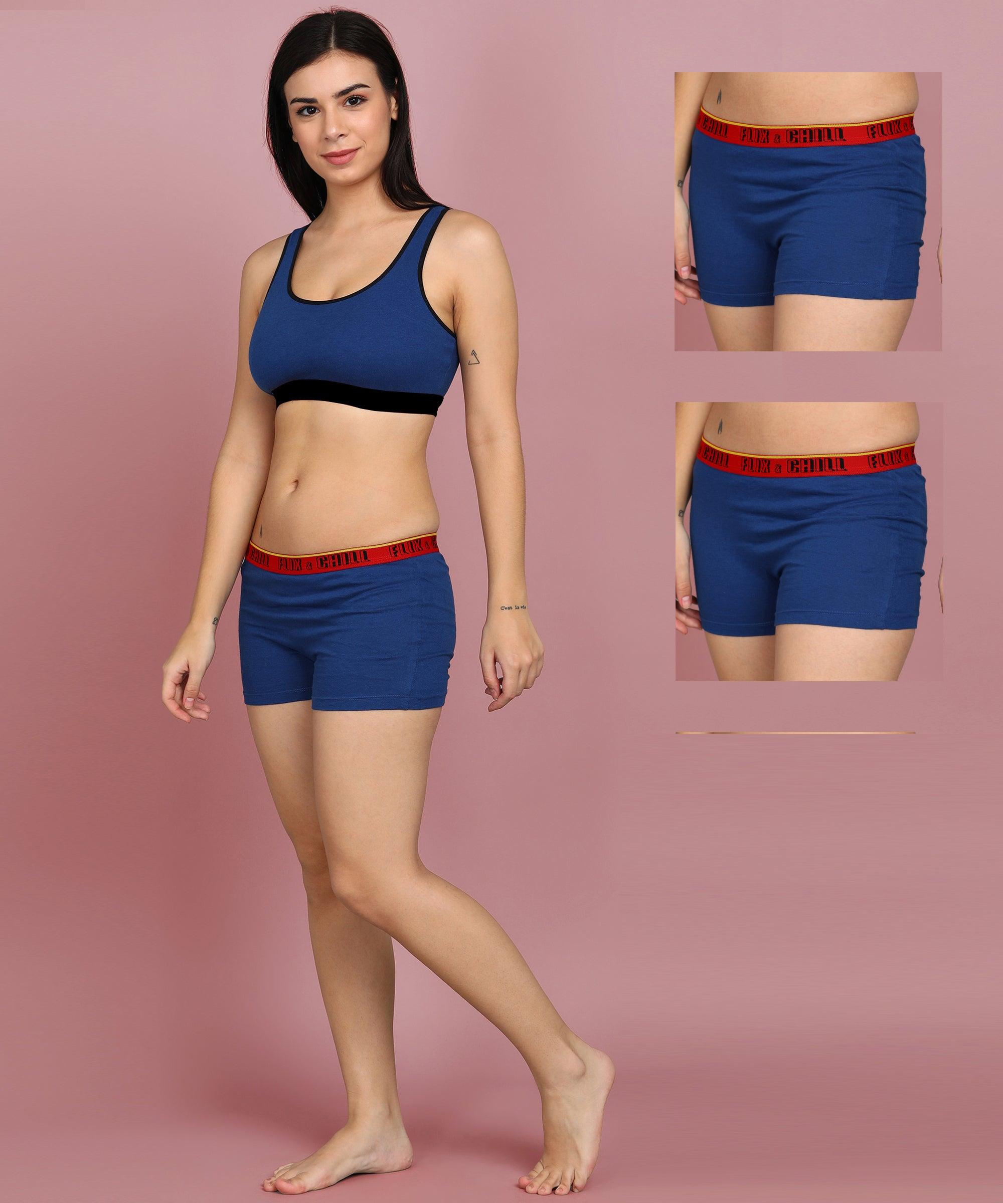 Womens FLIXCHILL Boys Shorts 2Combo (Royal Blue) - Young Trendz