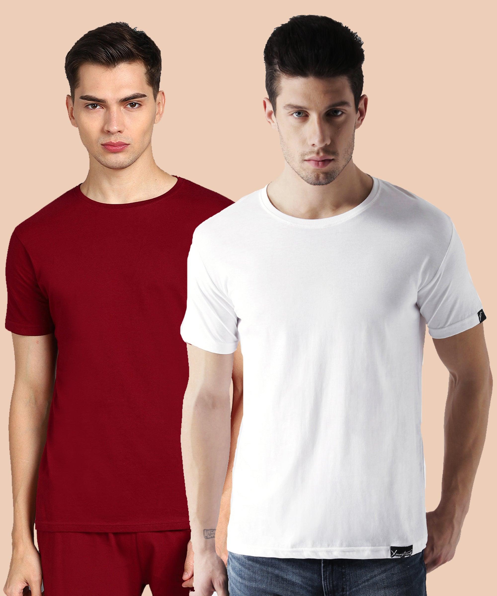 Young Trendz Men Halfsleeve Combo Solid Tshirt - Young Trendz