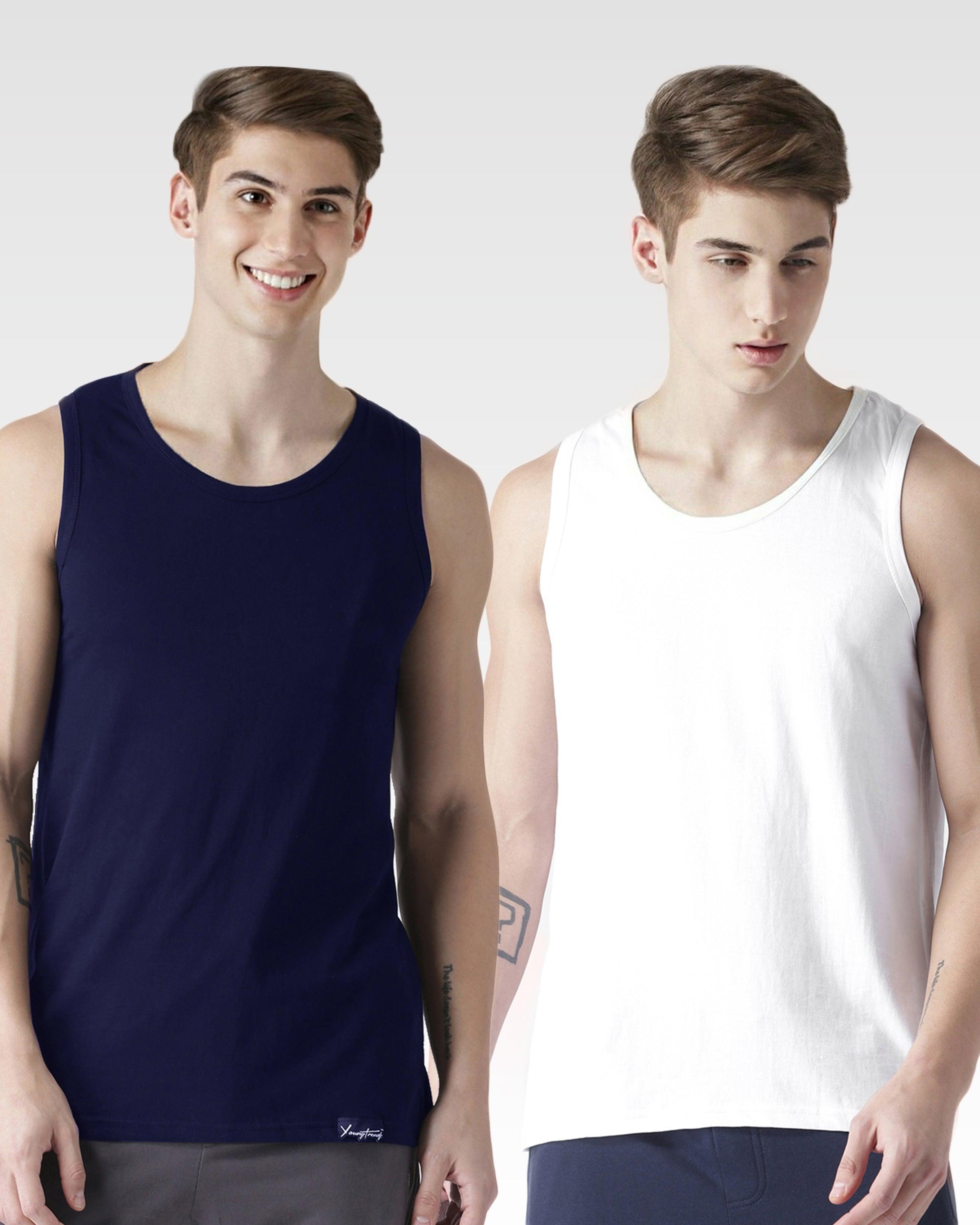 Boys Plain Sleeveless Combo Tshirt - Young Trendz
