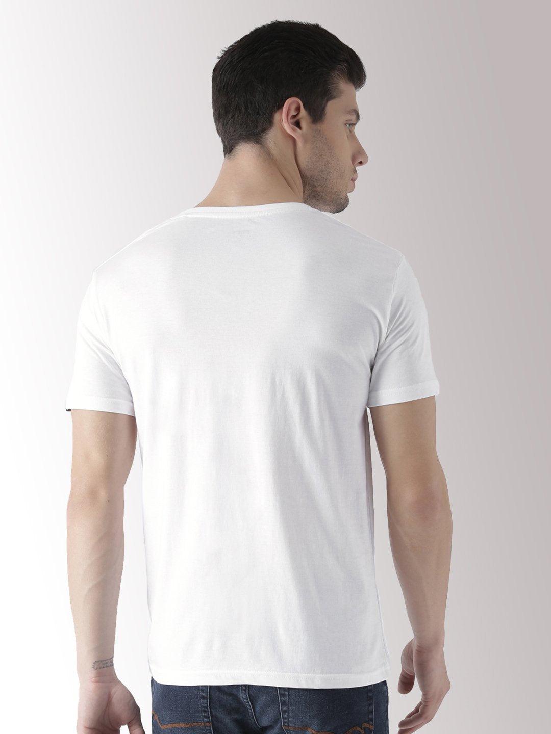 Half Sleeve Complicated Printed White Color Tshirts - Young Trendz