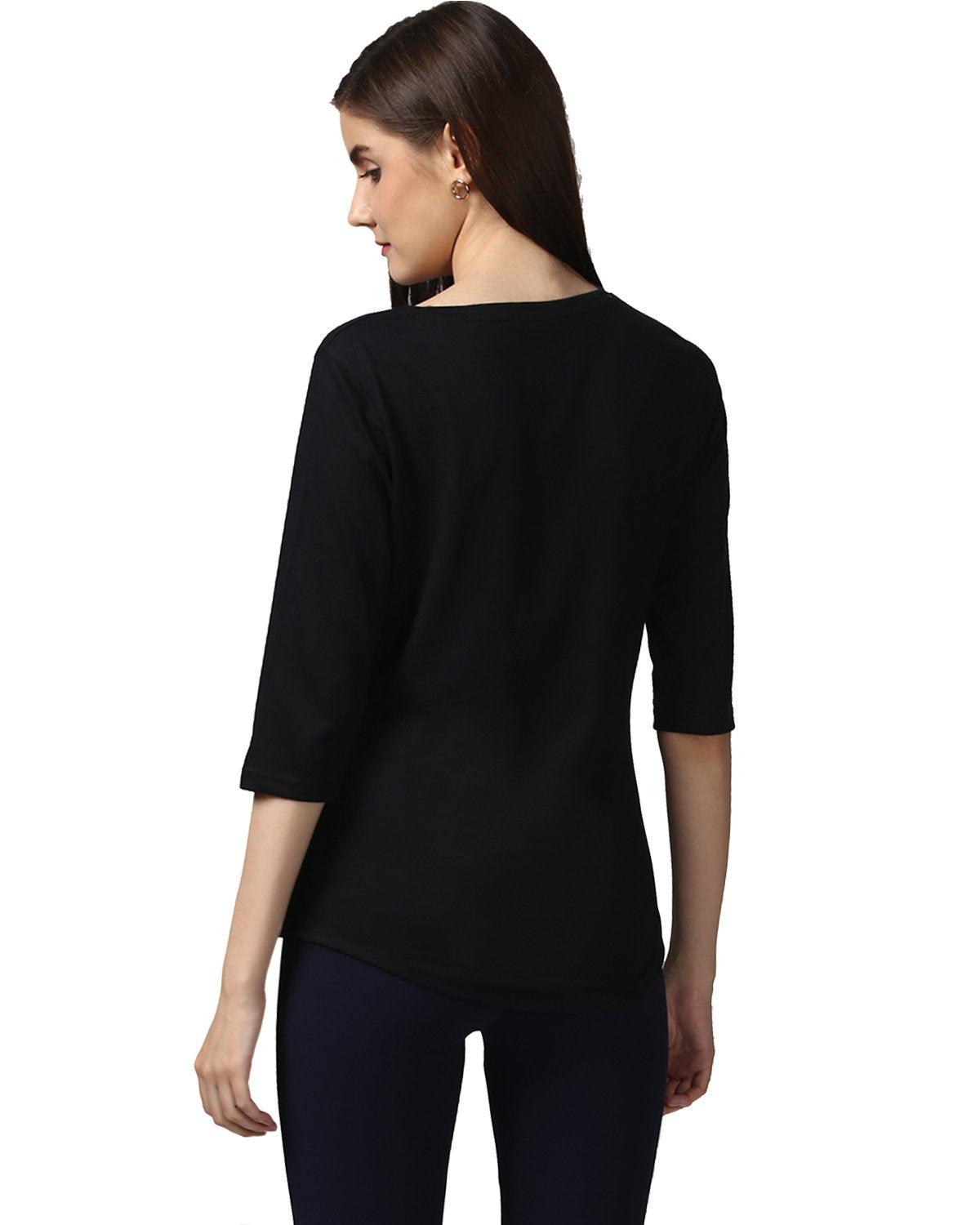 Womens 34U Hateyou2 Printed Black Color Tshirts - Young Trendz