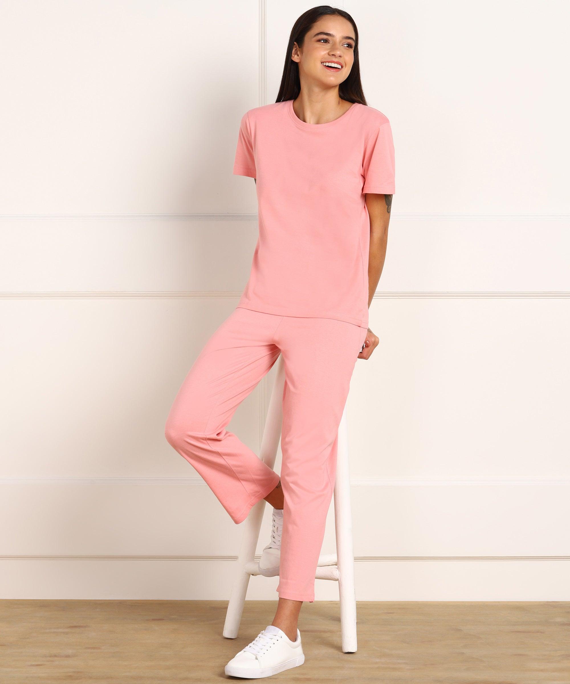 Women T-shirt & Pyjama Set Pure Soft Cotton - Combo Set - Young Trendz