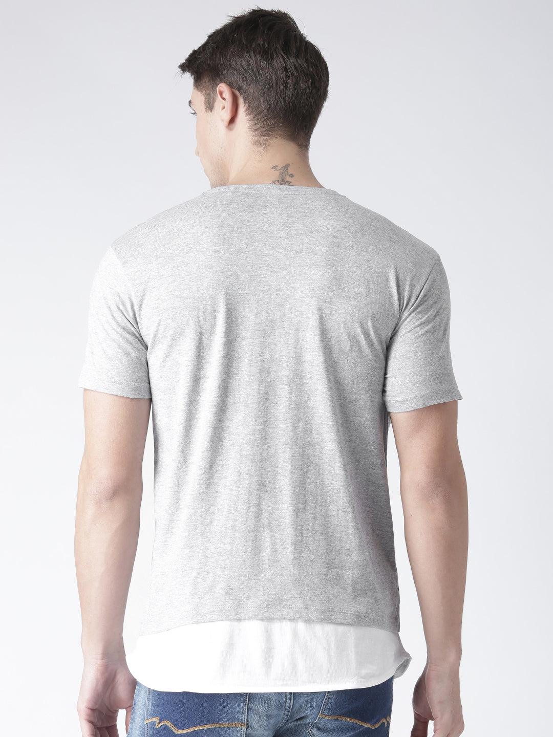 Mens Halfsleeve Layer Round hem Combo Tshirts - Young Trendz