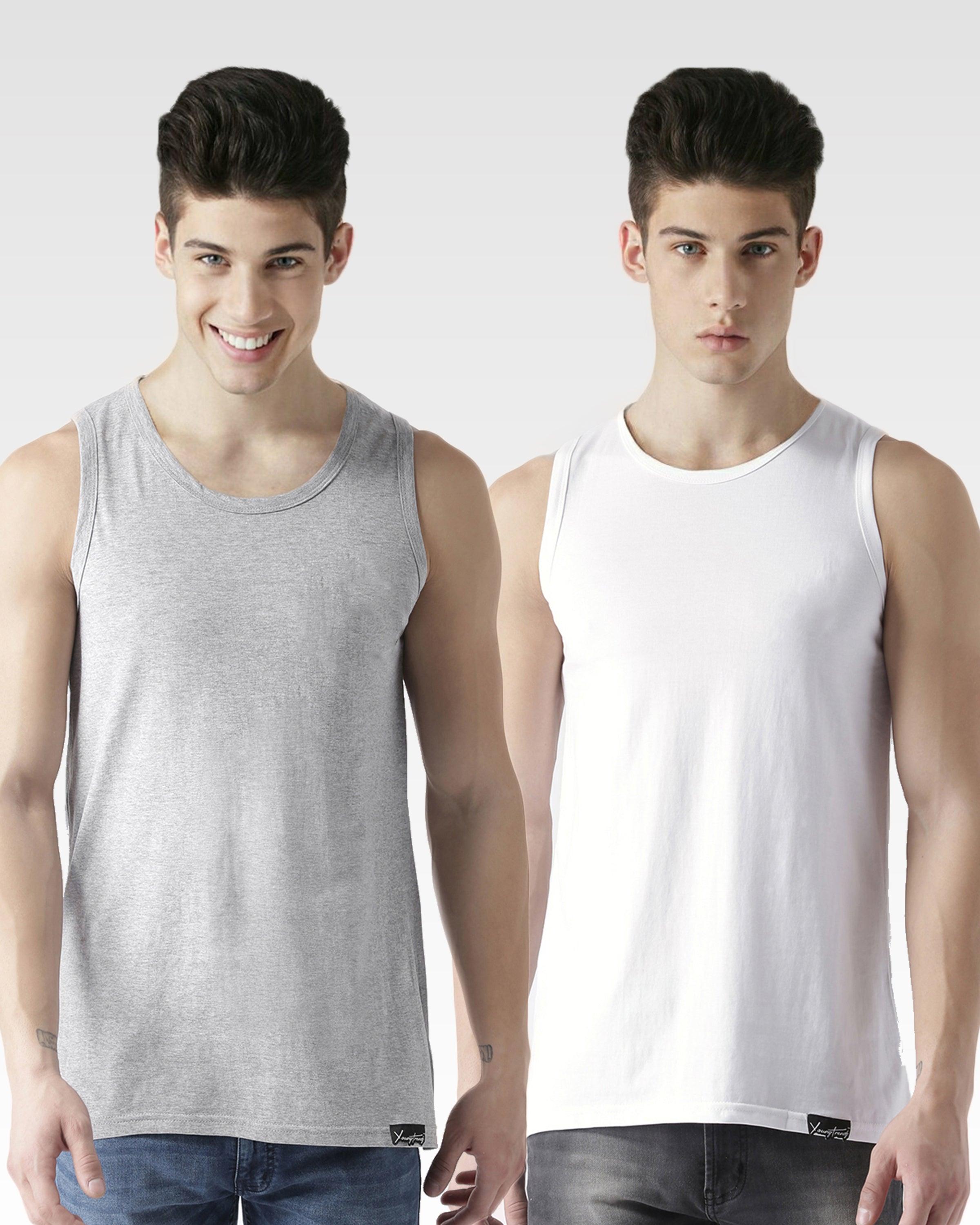 Boys Plain Sleeveless Combo Tshirt - Young Trendz