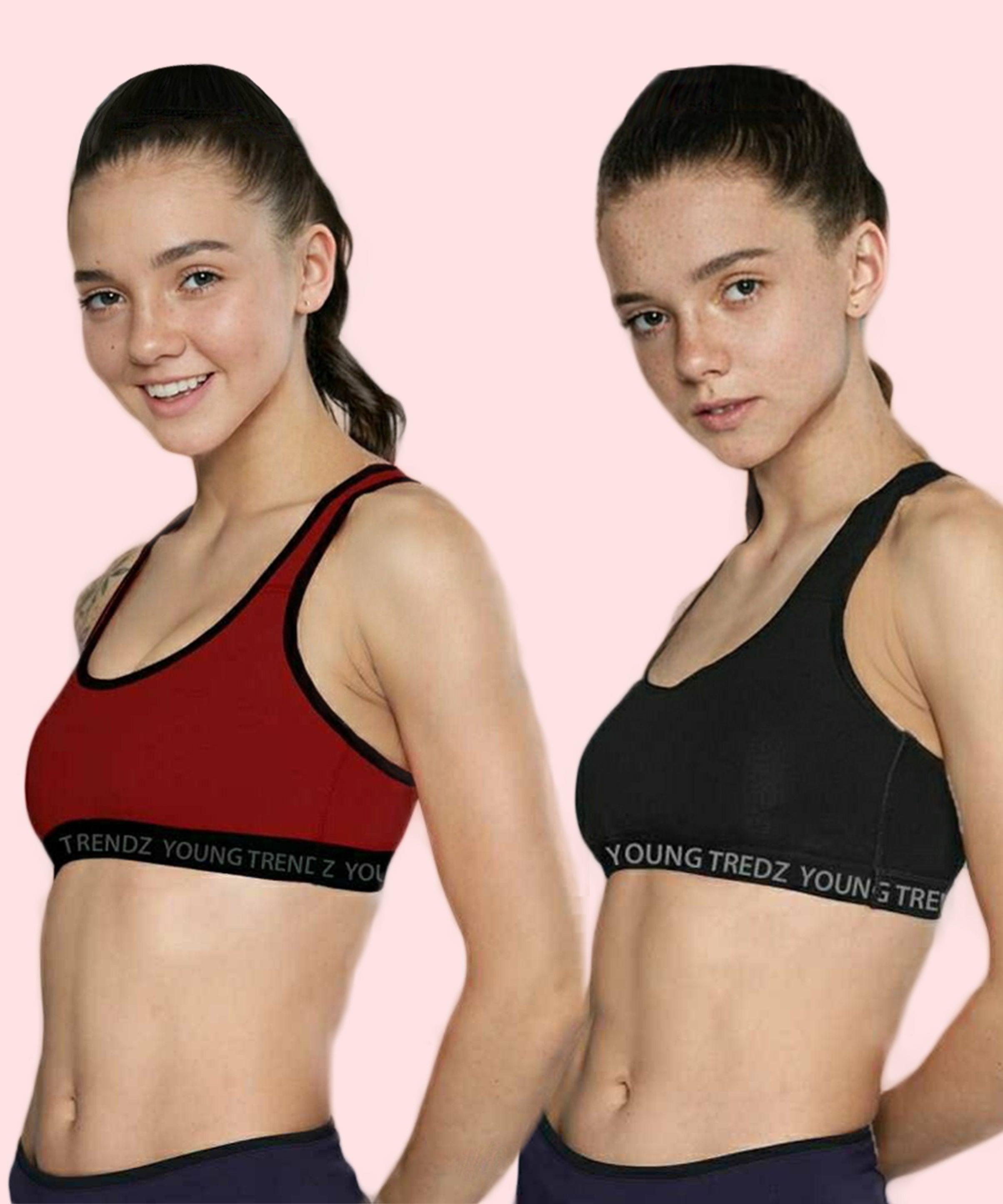 Young Trendz Girls Non Padded Combo Sports Bra(Pack of 2)