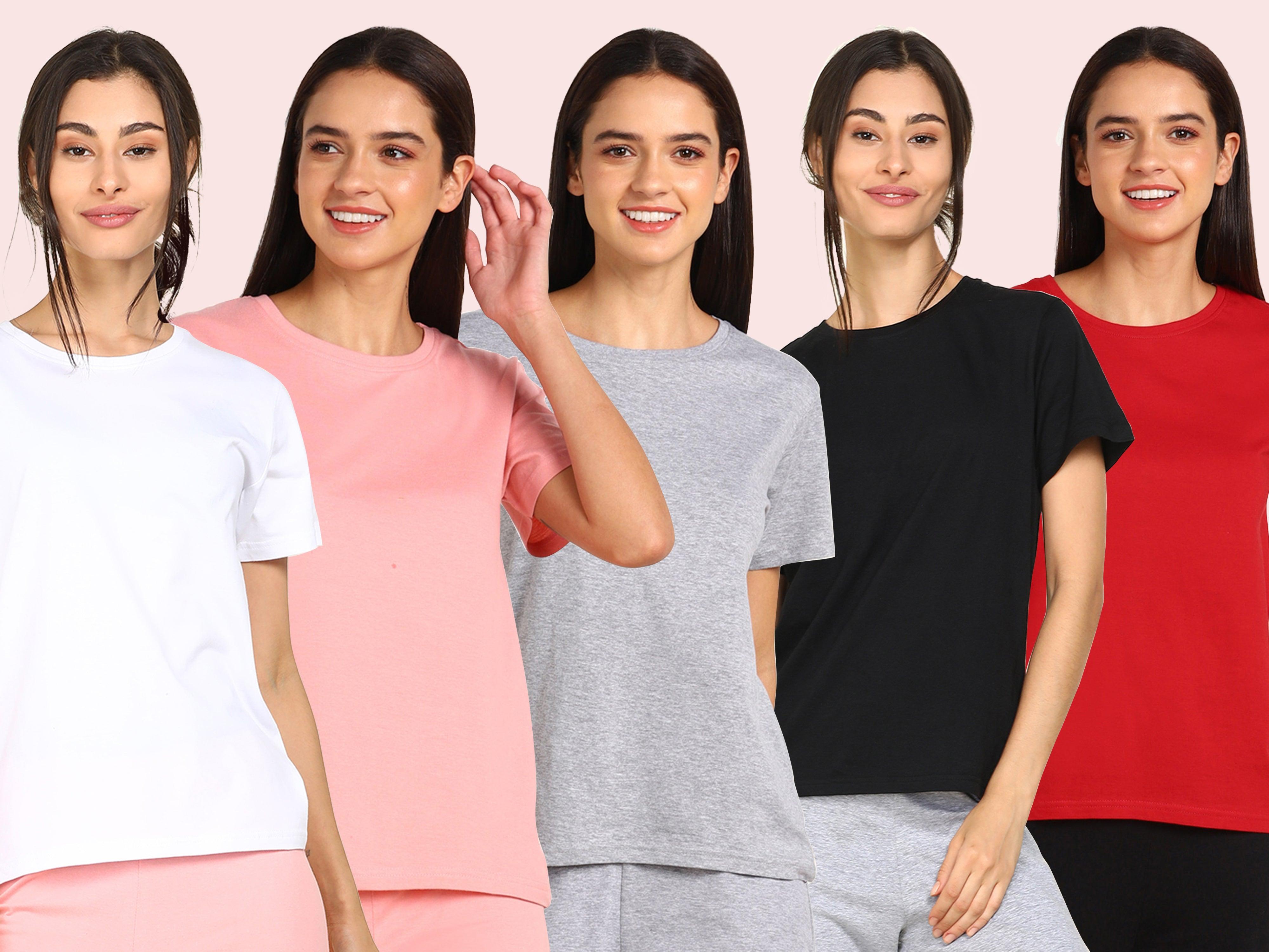 Young Trendz Womens Regular Fit Combo Solid Tshirt - Young Trendz