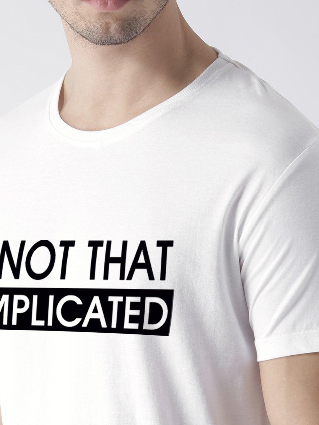 Half Sleeve Complicated Printed White Color Tshirts - Young Trendz