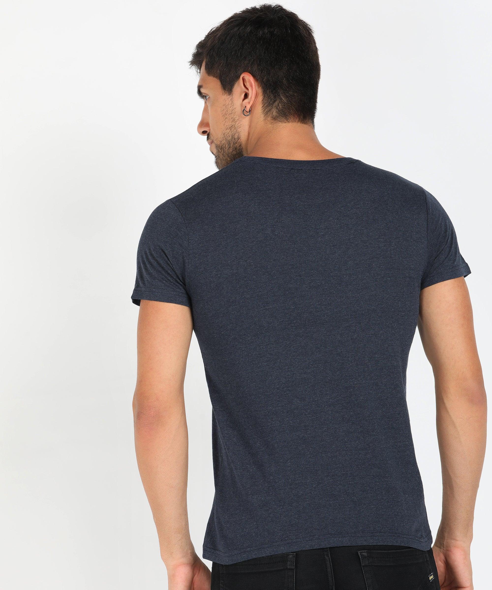 Young Trendz Men Halfsleeve Solid Tshirt (Navy) - Young Trendz