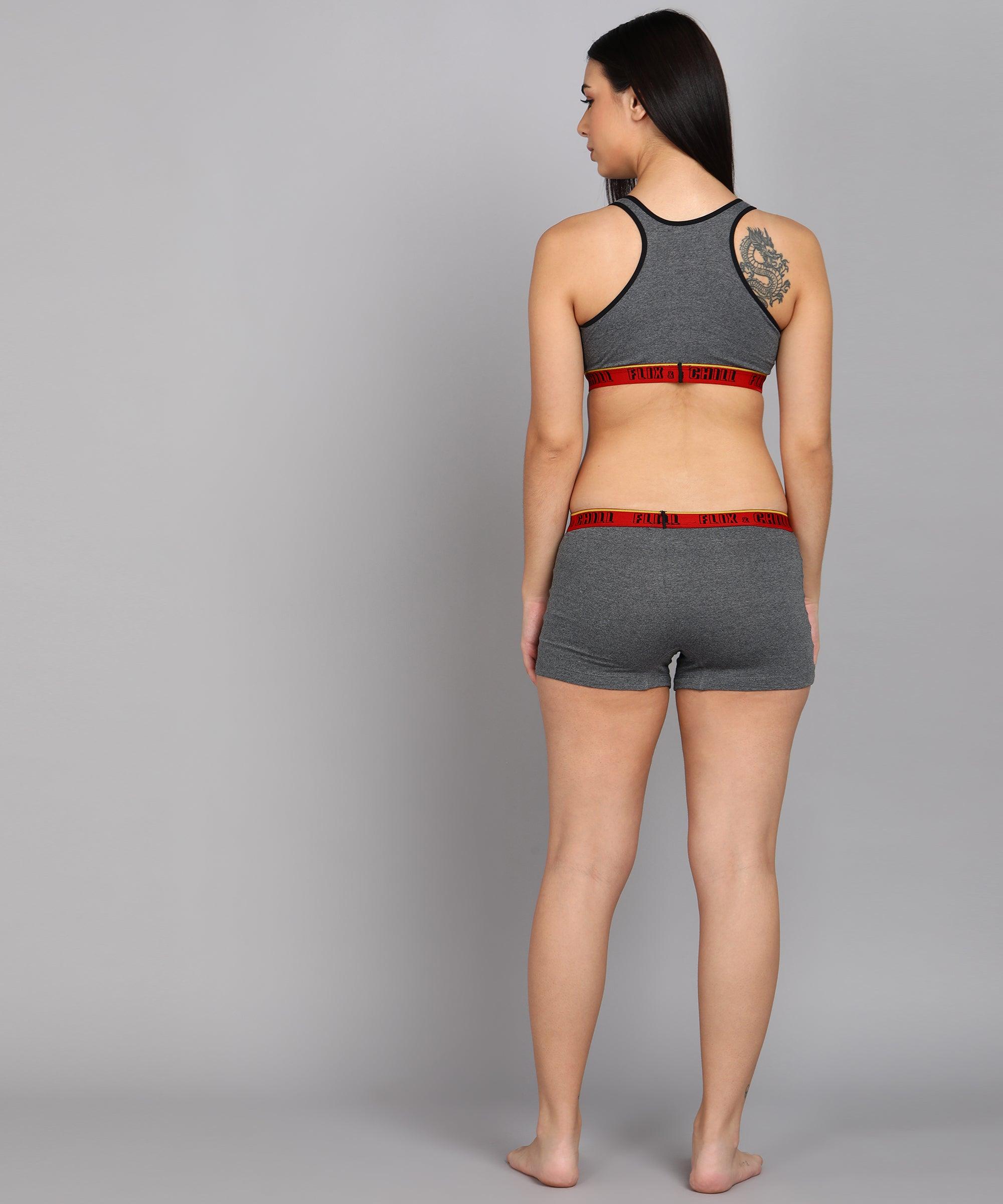 Womens Non Padded FLIXCHILL Combo Boys Shorts Grey Melange (Pack of 3) - Young Trendz