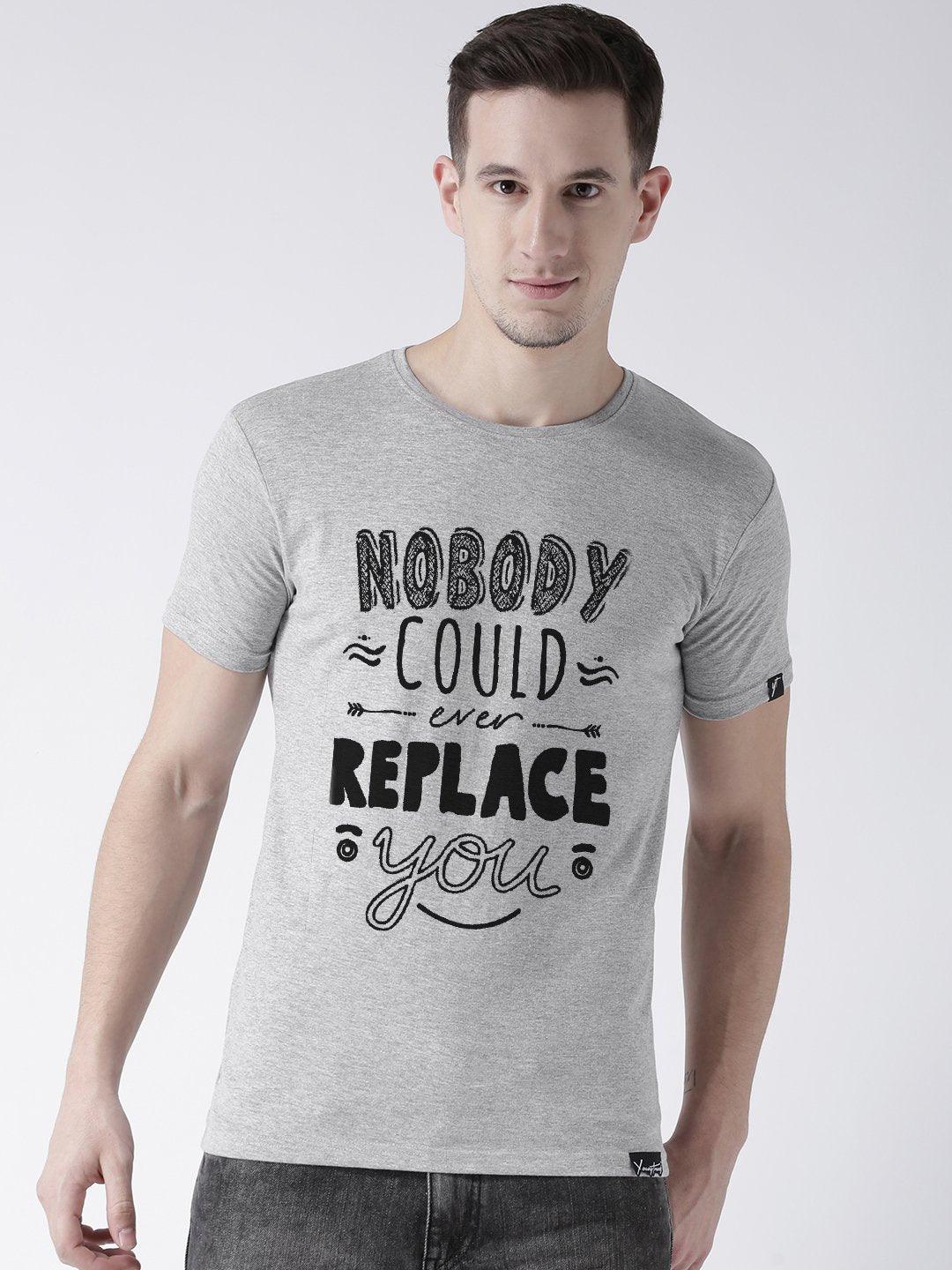 Nobody Printed Grey(Men) White(Women) Color Printed Couple Tshirts - Young Trendz