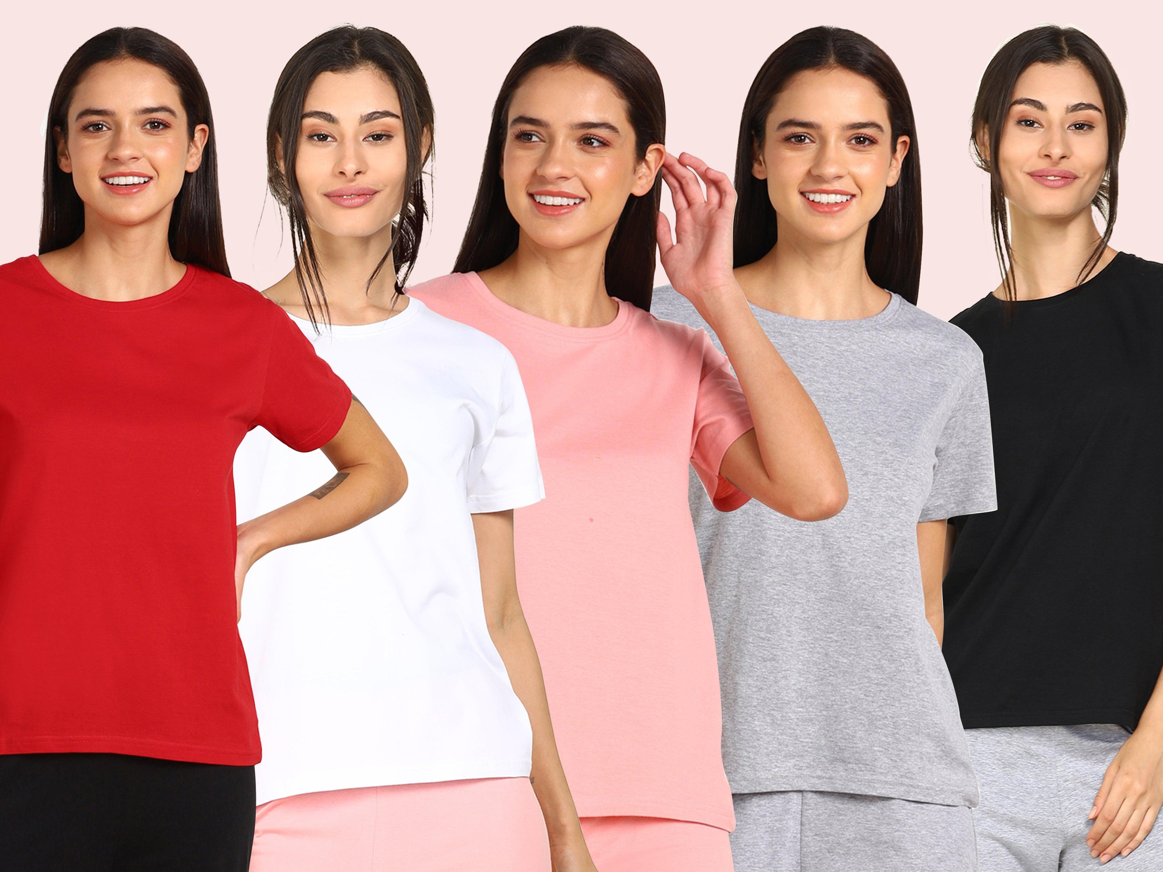 Young Trendz Womens Regular Fit Combo Solid Tshirt - Young Trendz