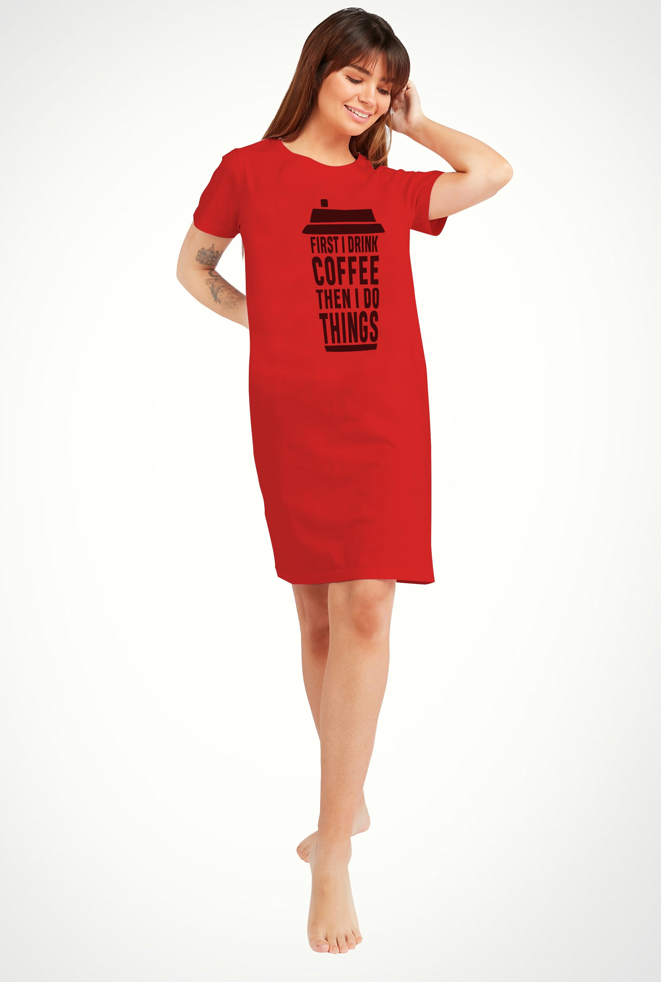 Womens Printed Half sleeve Night Dress - Young Trendz