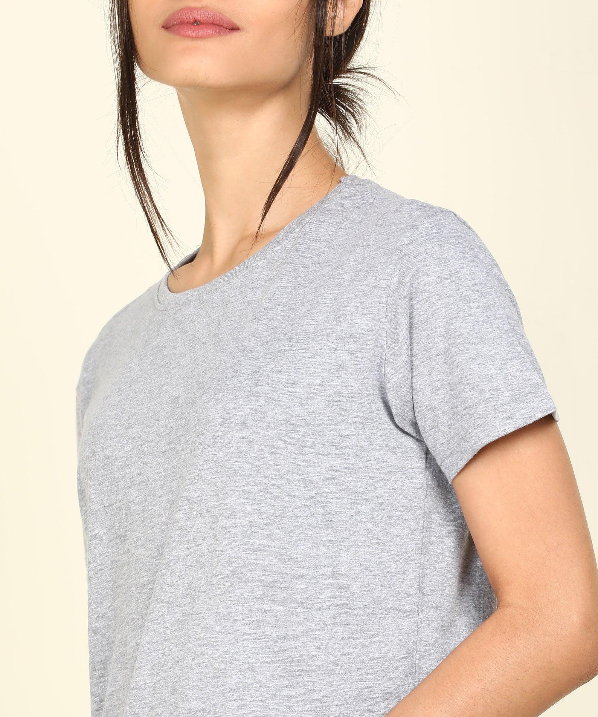 Womens Lounge Wear Regular Fit T-Shirt And Solid Tights Set - Young Trendz