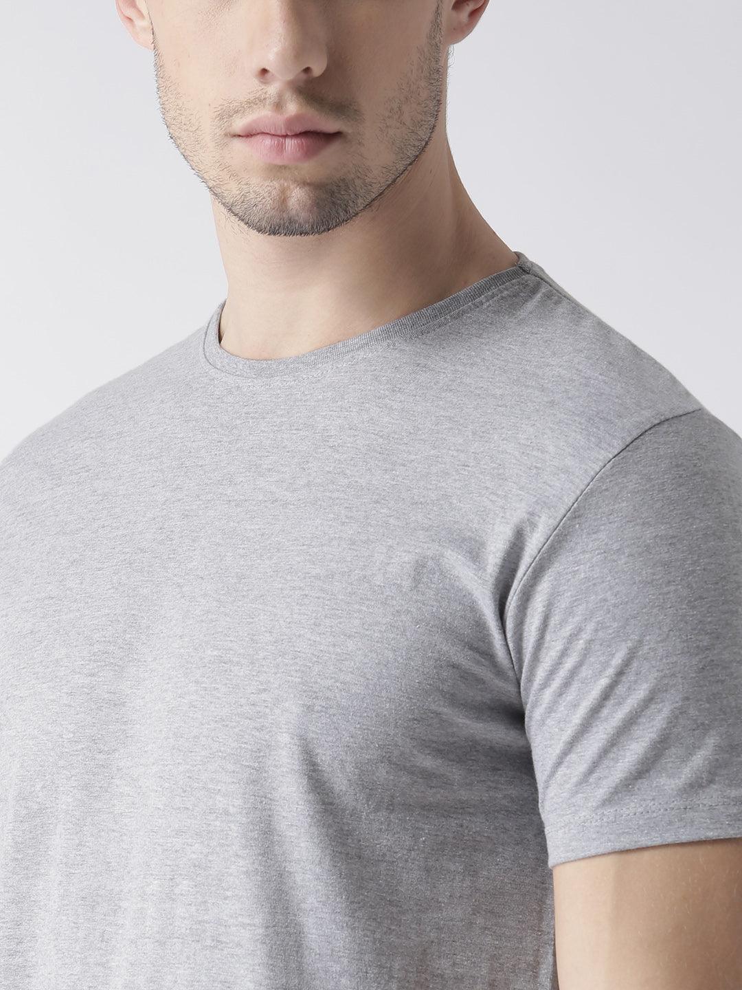 Mens Halfsleeve Layer Round hem Combo Solid Tshirts - Young Trendz
