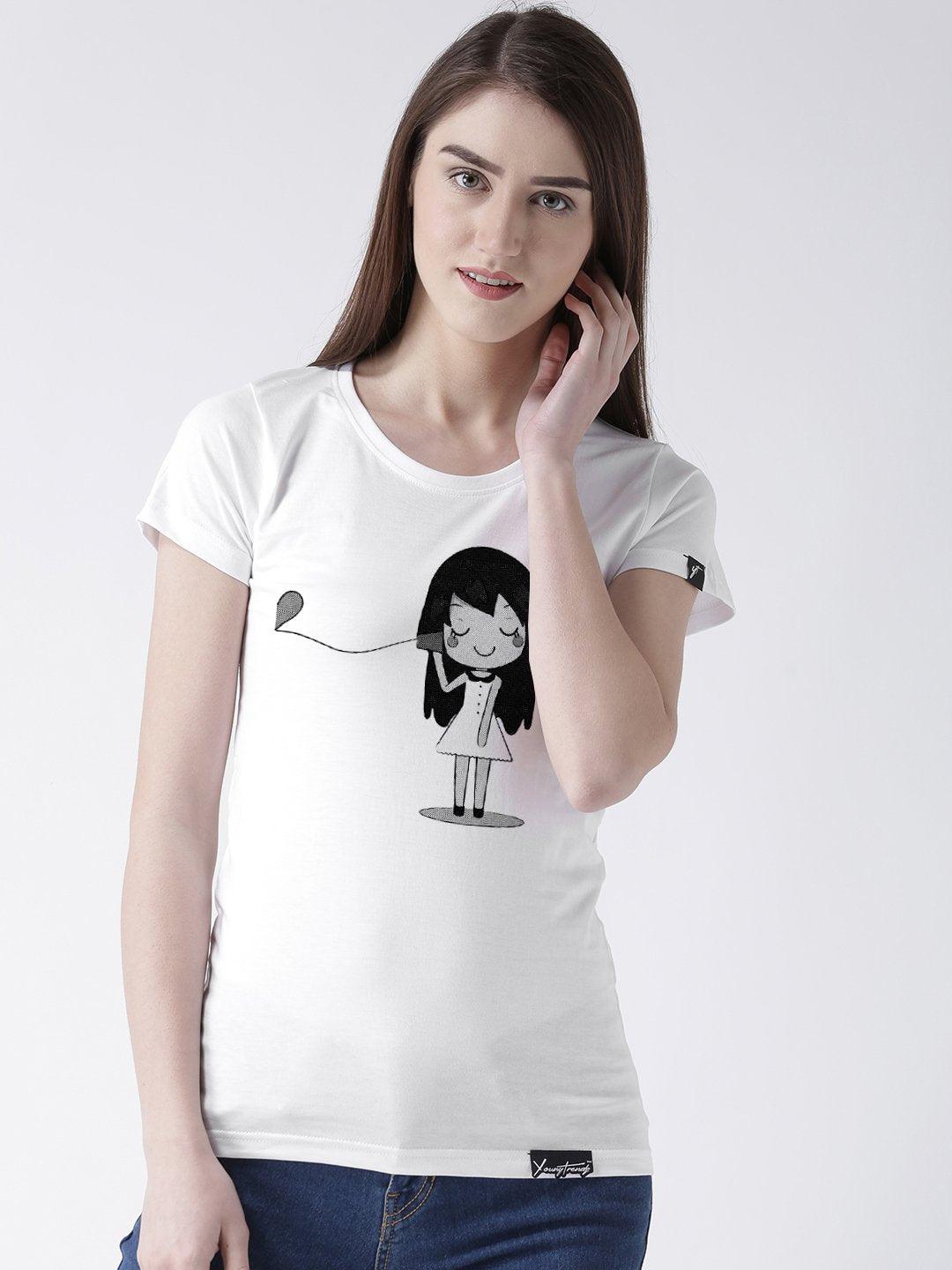 Phone Printed Grey(Men) White(Women) Color Printed Couple Tshirts - Young Trendz