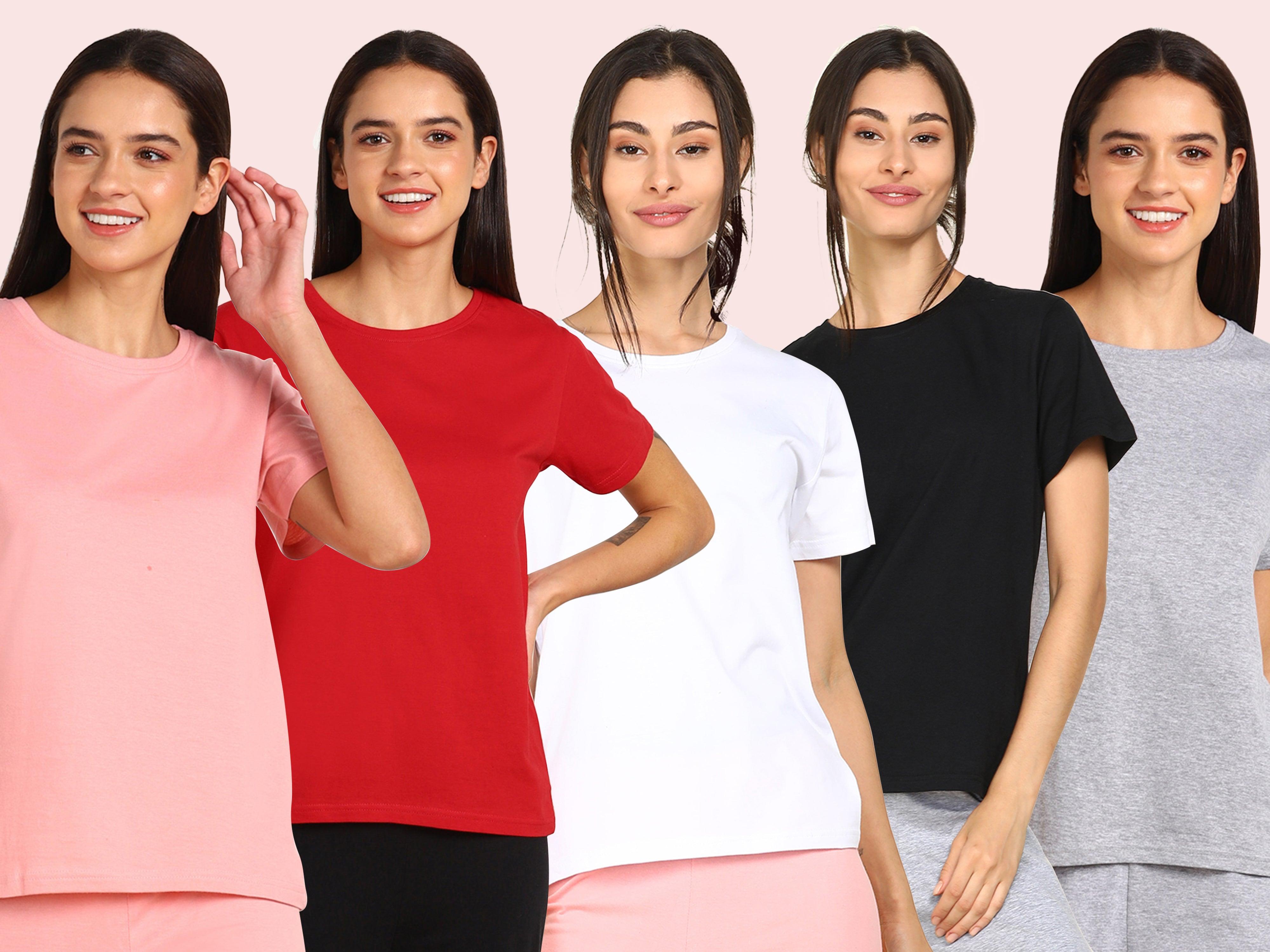 Young Trendz Womens Regular Fit Combo Solid Tshirt - Young Trendz