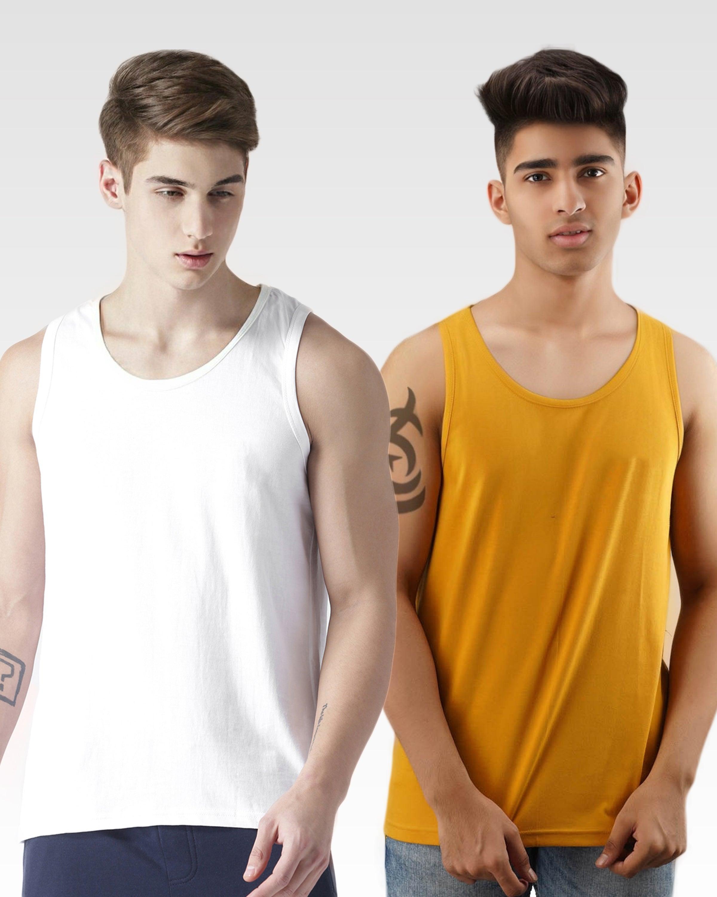 Boys Plain Sleeveless Combo Tshirt - Young Trendz