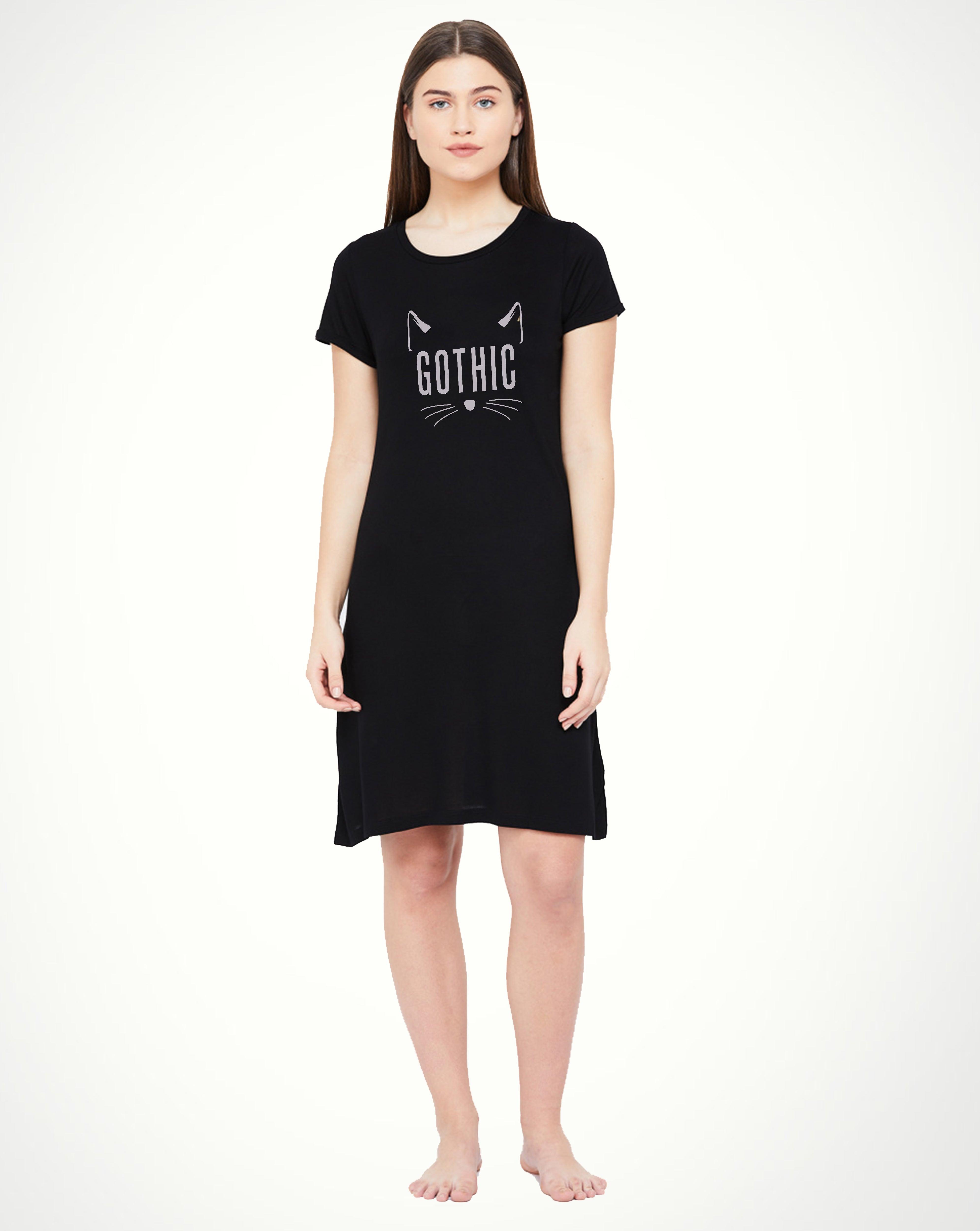 Womens Printed Half sleeve Night Dress - Young Trendz