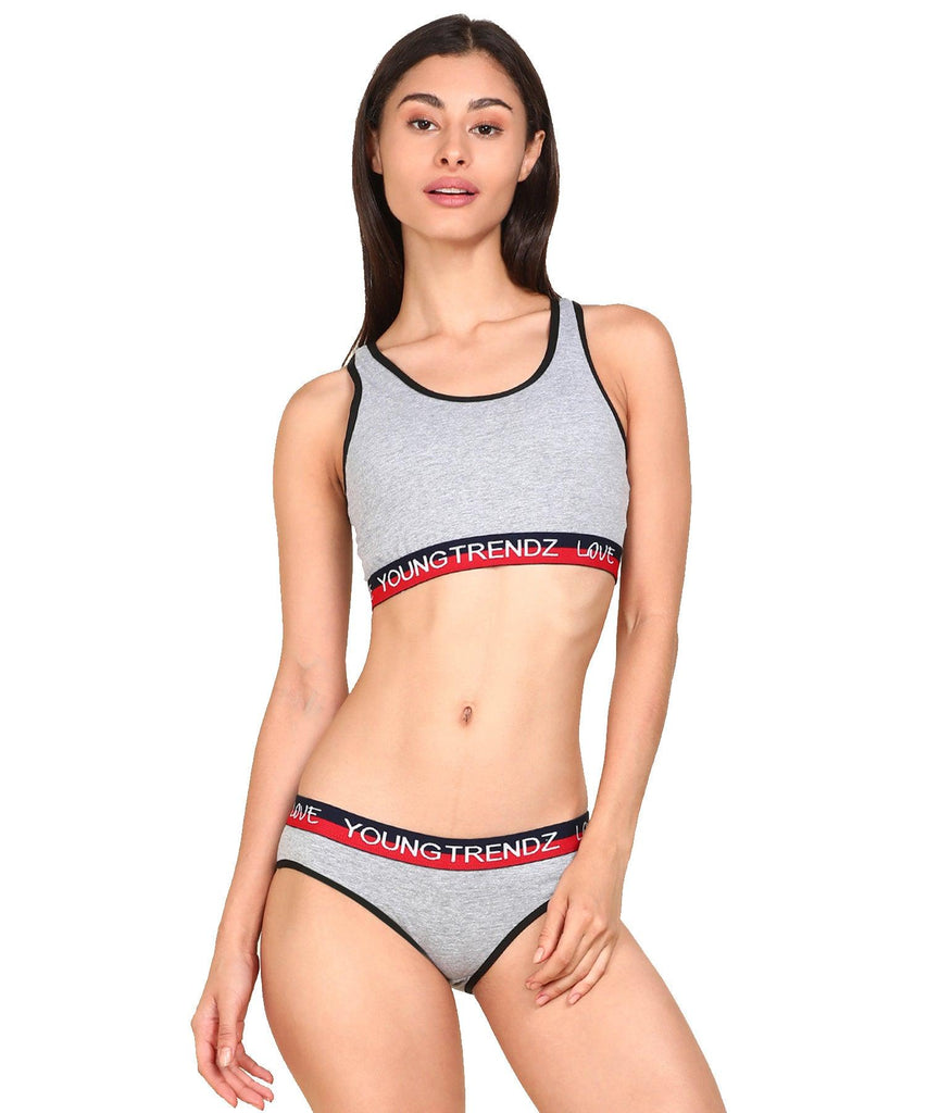 Young Trendz Womens Lingerie Grey Set - Young Trendz