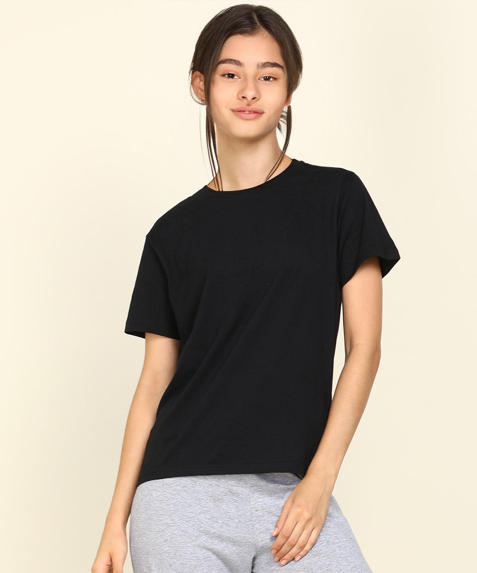 Girls Regular Fit Solid Tshirt - Young Trendz