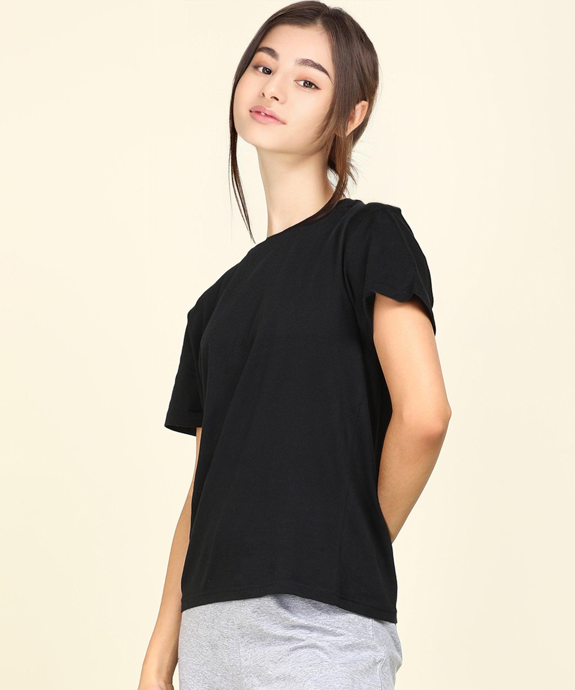 Girls Regular Fit Solid Tshirt - Young Trendz