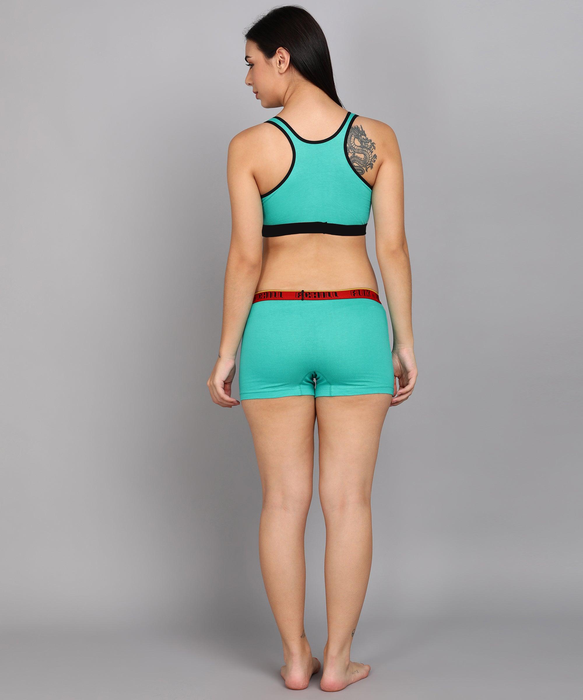 Womens FLIXCHILL Boys Shorts 2Combo (Mint Green) - Young Trendz