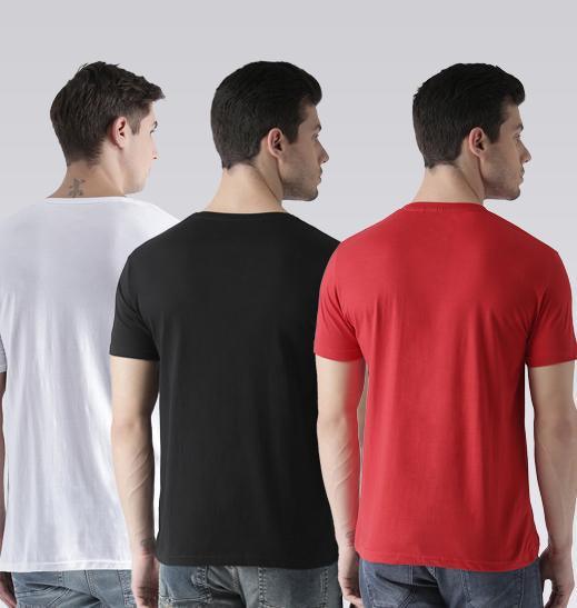 Young Trendz Mens Combo Creative White Color OMM Black Color and Gym Red Color Half Sleeve Printed T-Shirts - Young Trendz