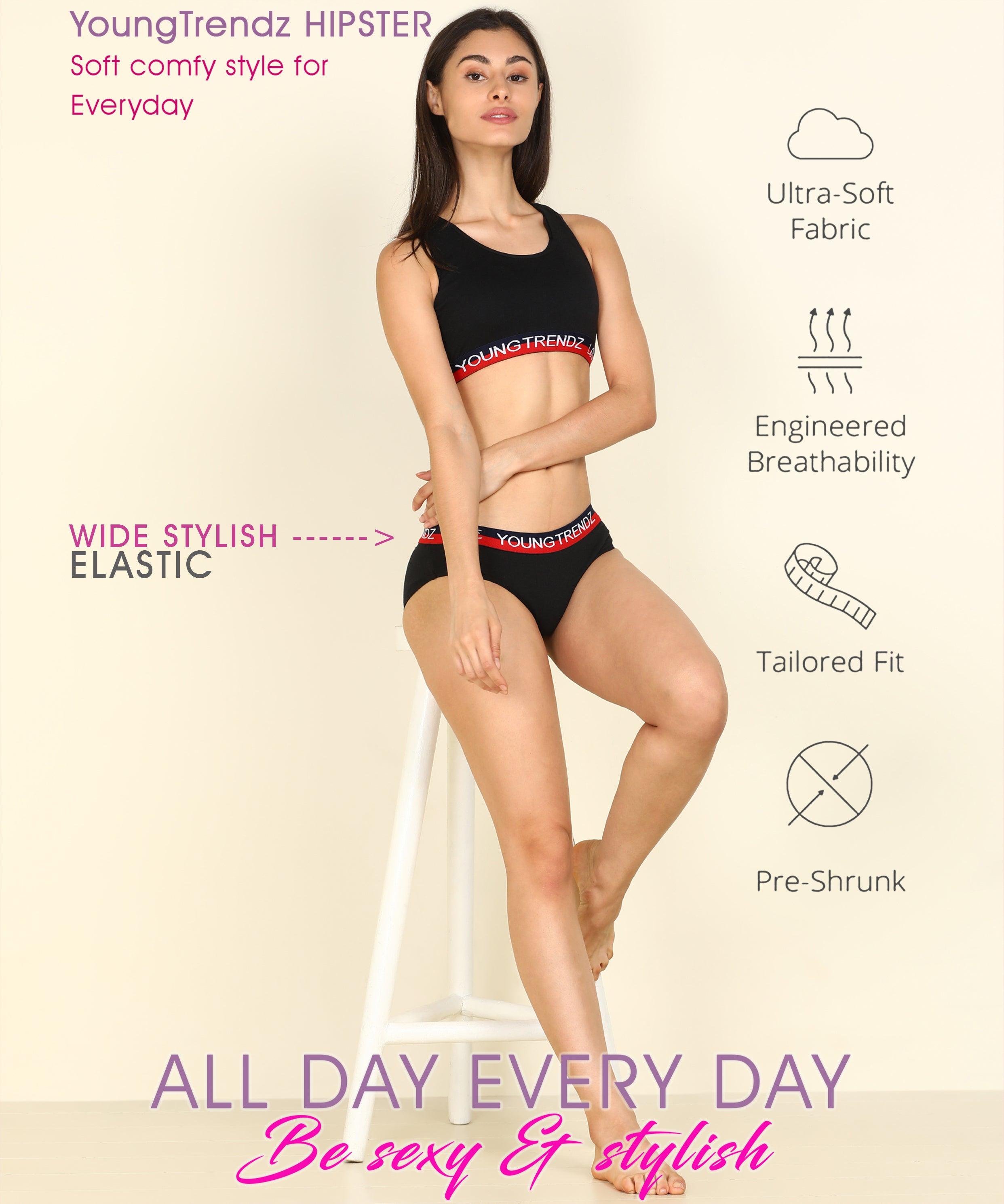 Young Trendz Women Love Elastic Hipster - 3pcs Pack - Young Trendz