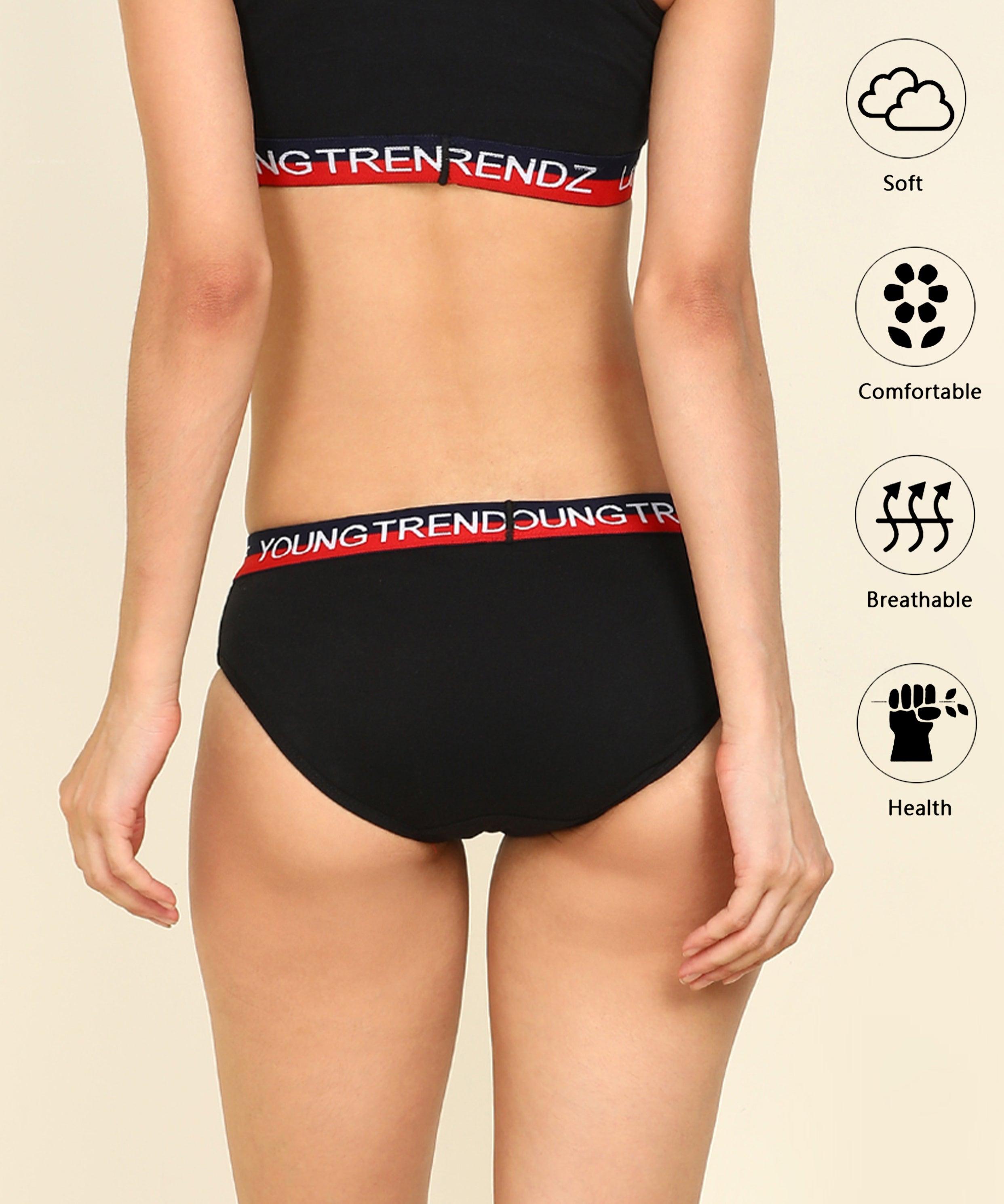 Young Trendz Women Love Elastic Hipster - 3pcs Pack - Young Trendz