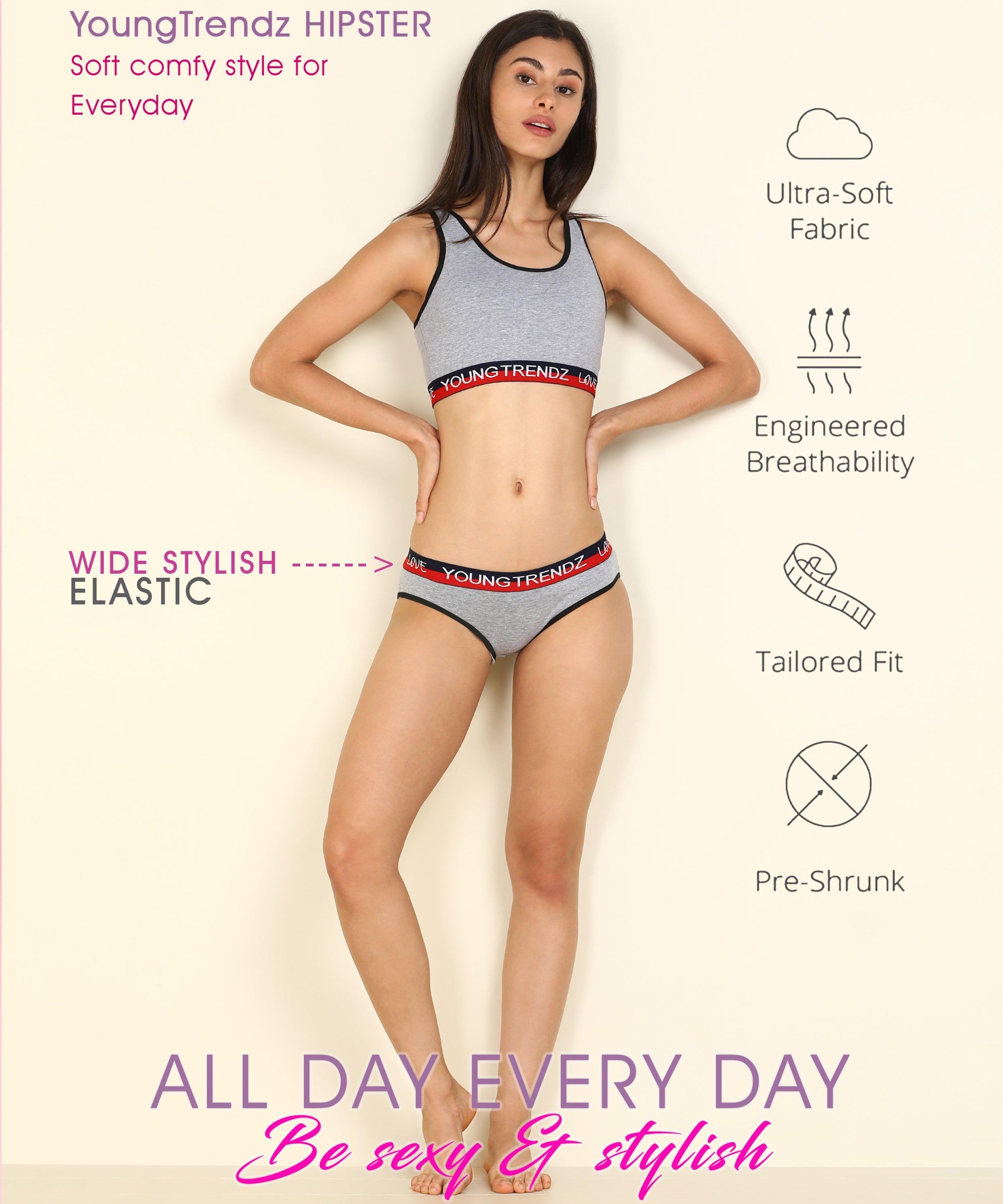 Young Trendz Women Love Elastic Hipster - 3pcs Pack - Young Trendz