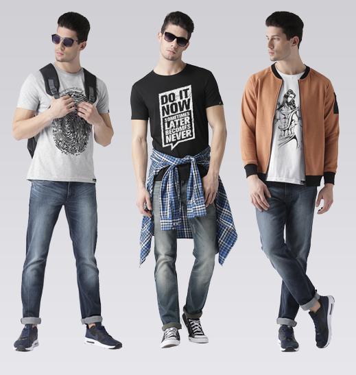 Young Trendz Mens Combo Finger Grey Color Doit Black Color and Shiv White Color Half Sleeve Printed T-Shirts - Young Trendz