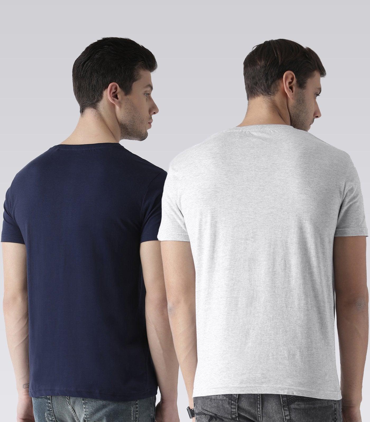 Young Trendz Mens Combo Flyhigh Navy Color and Selfie White Color Half Sleeve Printed T-Shirts - Young Trendz