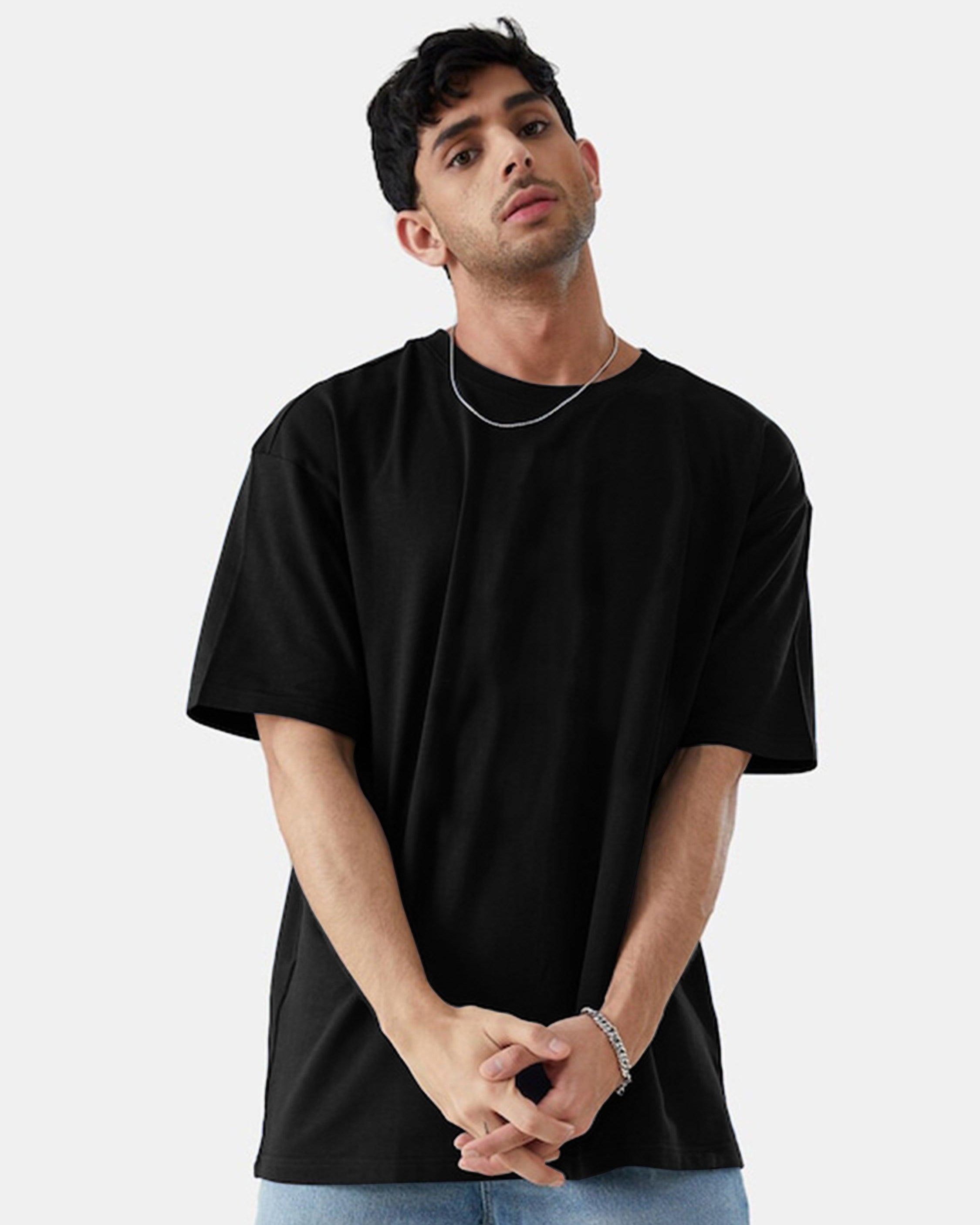 Mens Unisex Over Size Printed Black Color Tshirts - Young Trendz