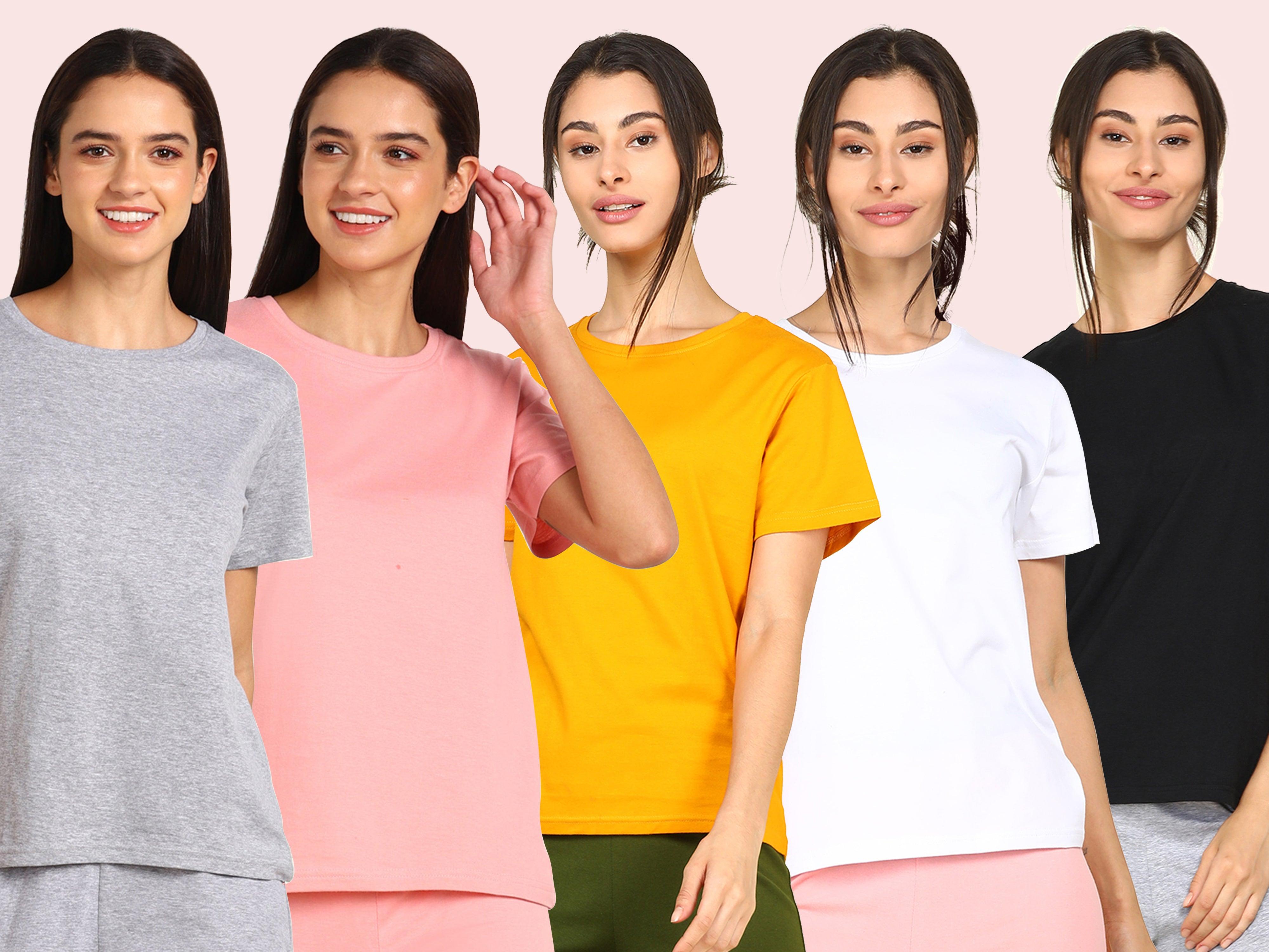 Young Trendz Womens Regular Fit Combo Solid Tshirt - Young Trendz